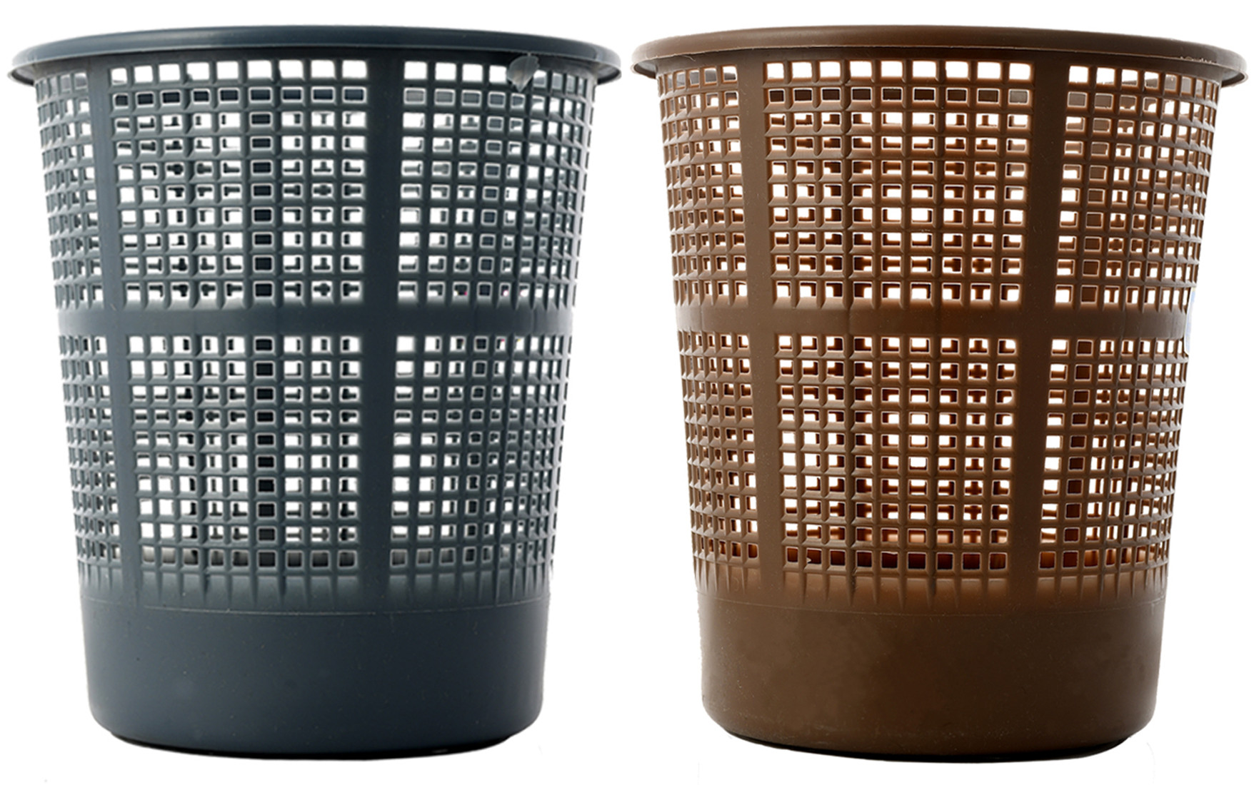 Kuber Industries Plastic Mesh Dustbin Garbage Bin for Office use, School, Bedroom,Kids Room, Home, Multi Purpose,5 Liters (Brown & Grey)