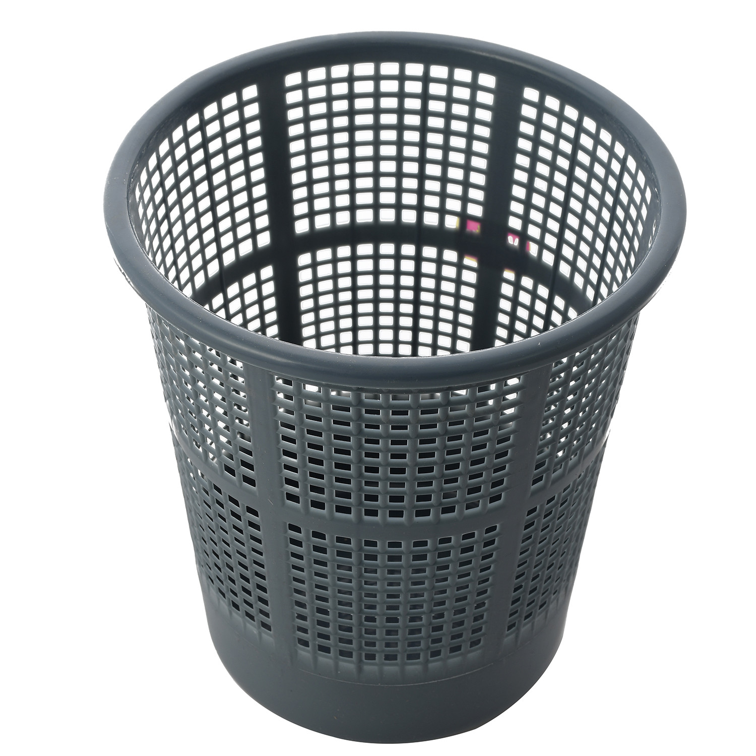 Kuber Industries Plastic Mesh Dustbin Garbage Bin for Office use, School, Bedroom,Kids Room, Home, Multi Purpose,5 Liters (Blue & Brown & Grey)