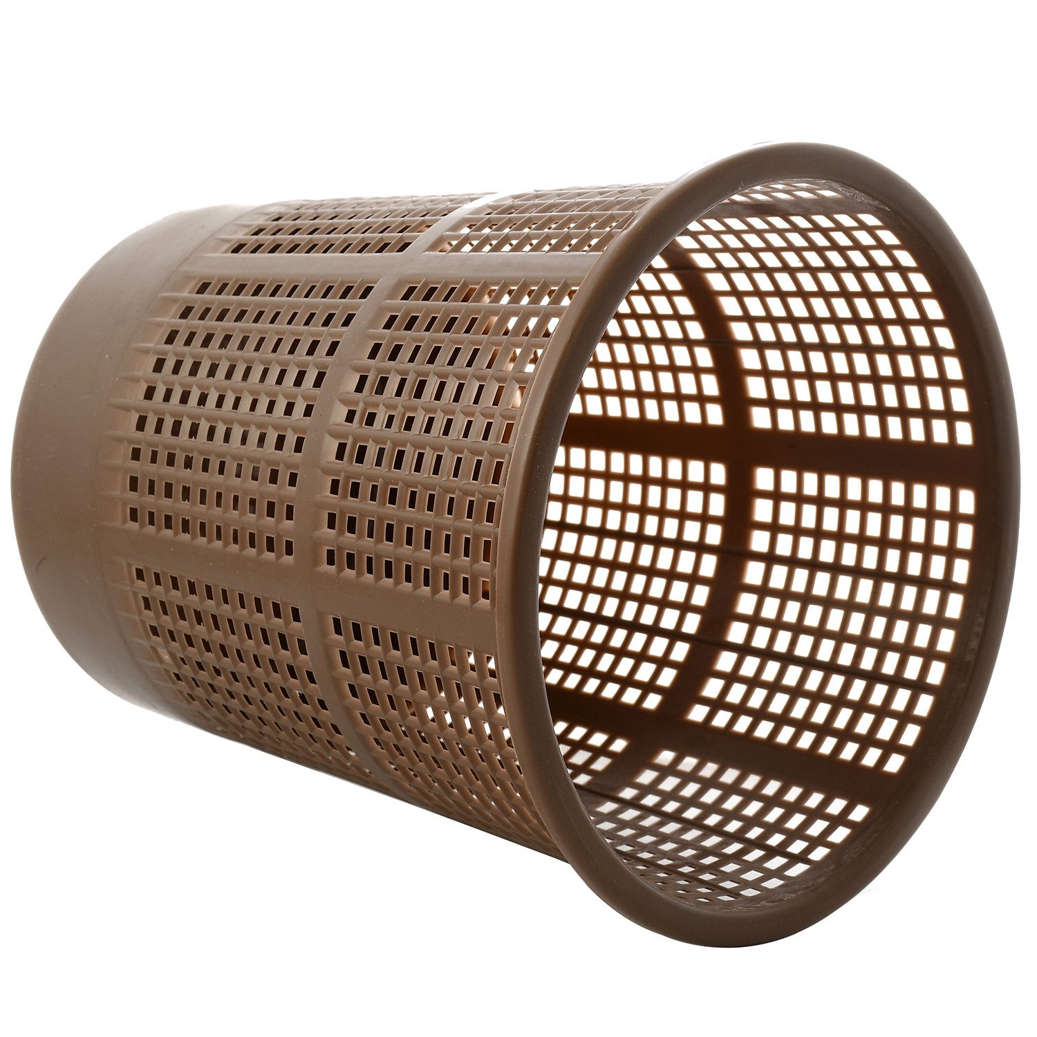 Kuber Industries Plastic Mesh Dustbin Garbage Bin for Office use, School, Bedroom,Kids Room, Home, Multi Purpose,5 Liters (Blue & Brown & Grey)