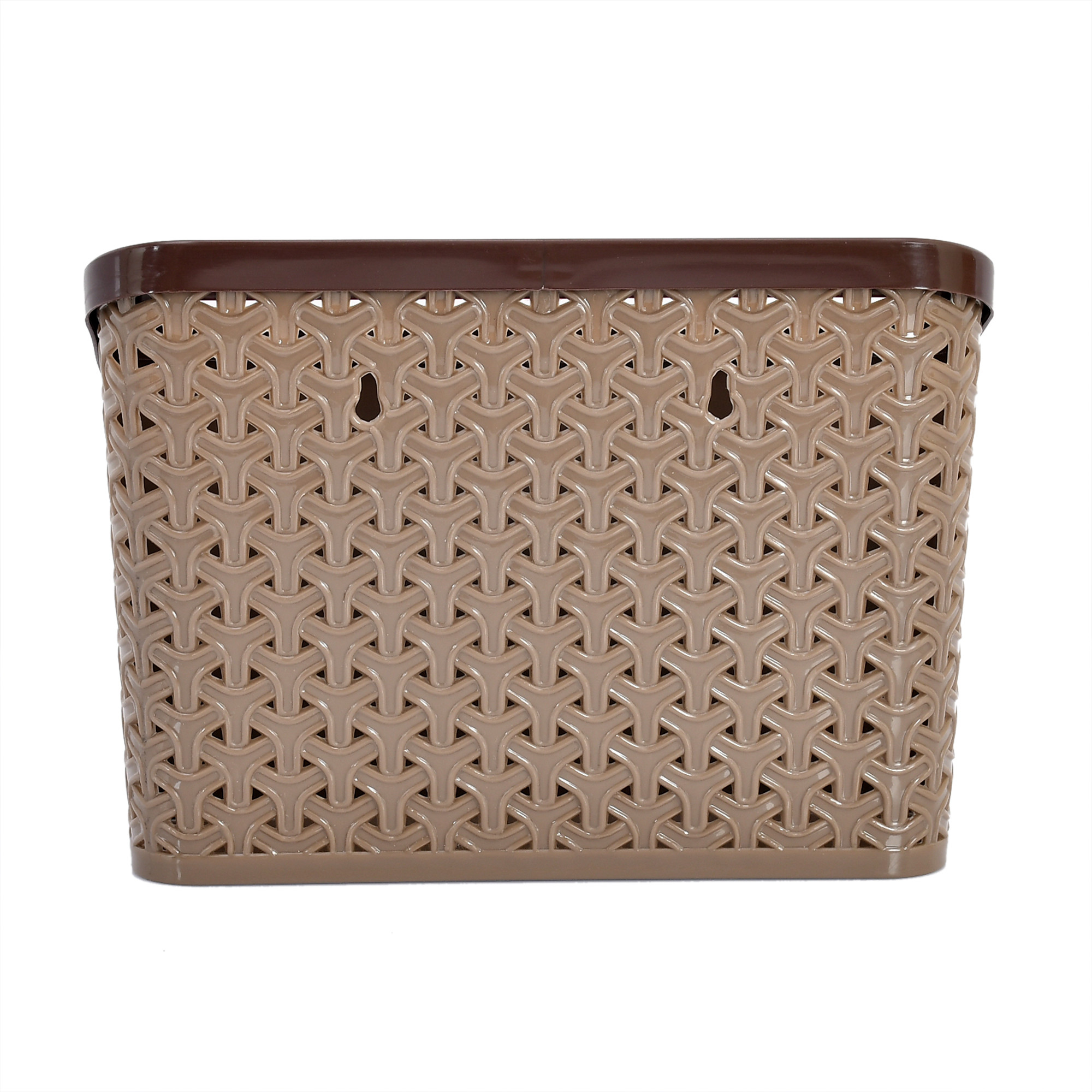 Kuber Industries Plastic Multi-Purpose Large Size Compact Desk Storage Organizer Stationary Box For Case Pen Pencil Holder, Plastic Cosmetics, Make Up Organizer Container(Brown)-KUBMART3242