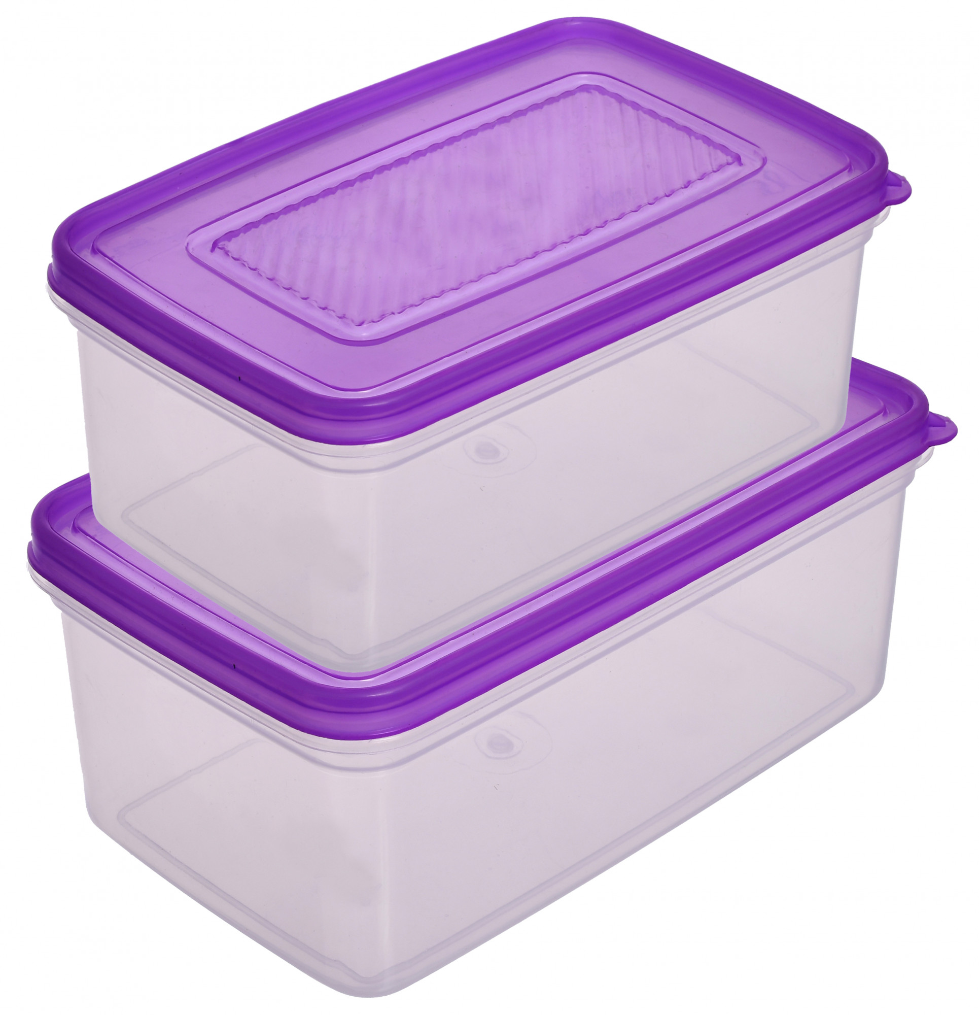 Kuber Industries Plastic Multipurpose MPC Jumbo & Big Transparent Air Tight Food Storage Kitchen Container (Set Of 2,Purple)-KUBMART562