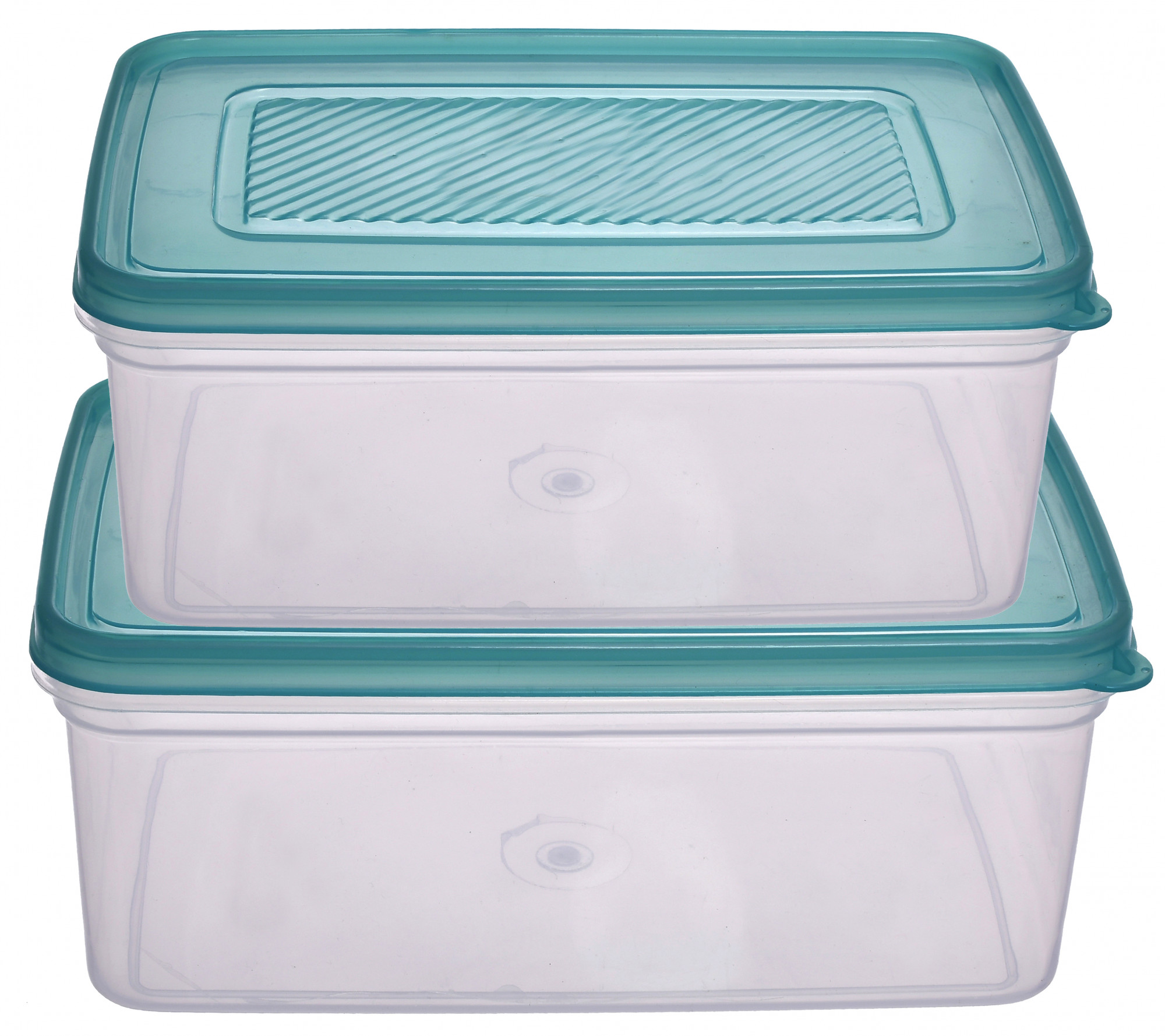 Kuber Industries Plastic Multipurpose MPC Jumbo  Big Transparent Air Tight Food Storage Kitchen Container Set Of 2Green-KUBMART564