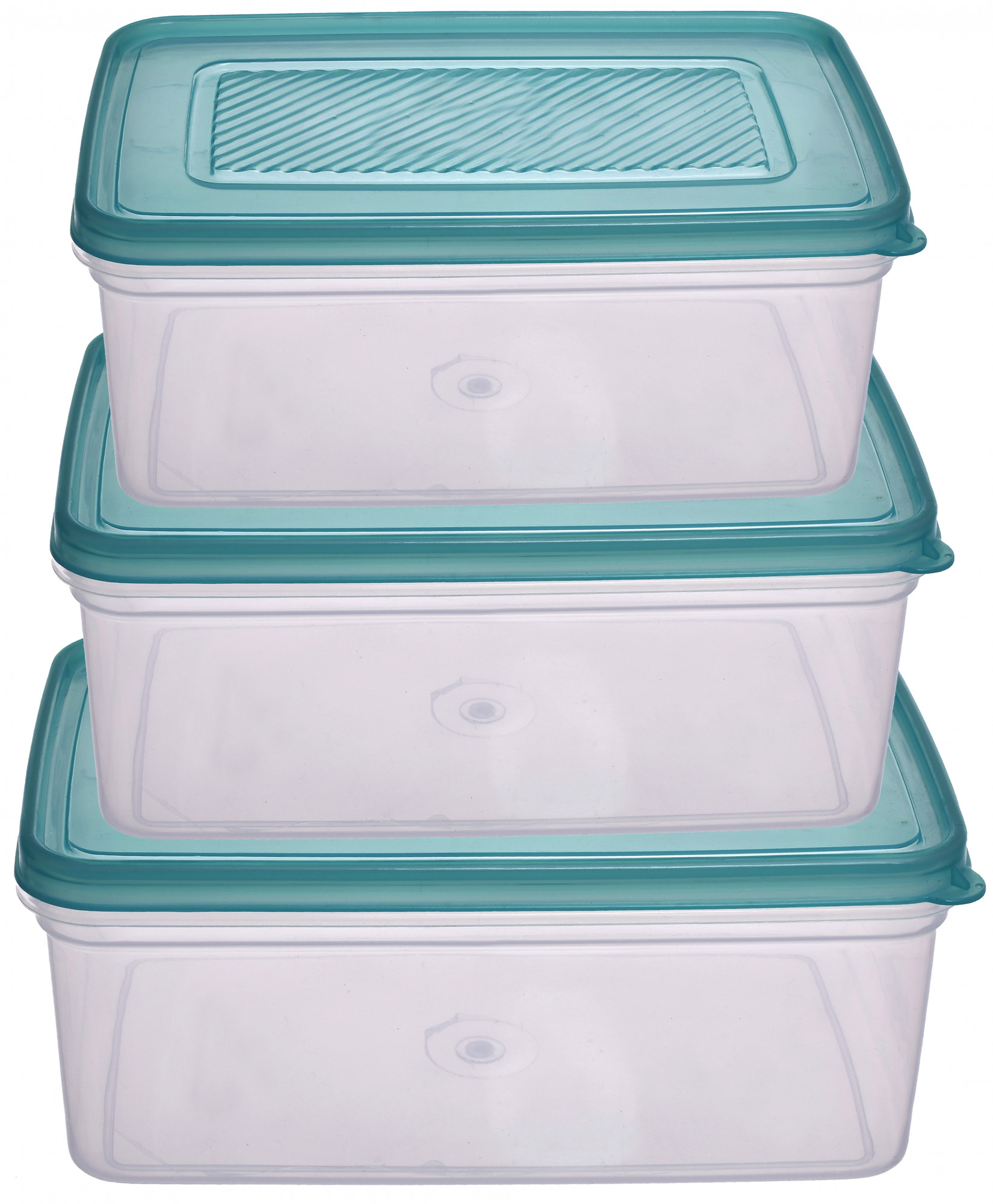 Kuber Industries Plastic Multipurpose MPC Jumbo,Big & Small Transparent Air Tight Food Storage Kitchen Container (Set Of 3,Green)-KUBMART568