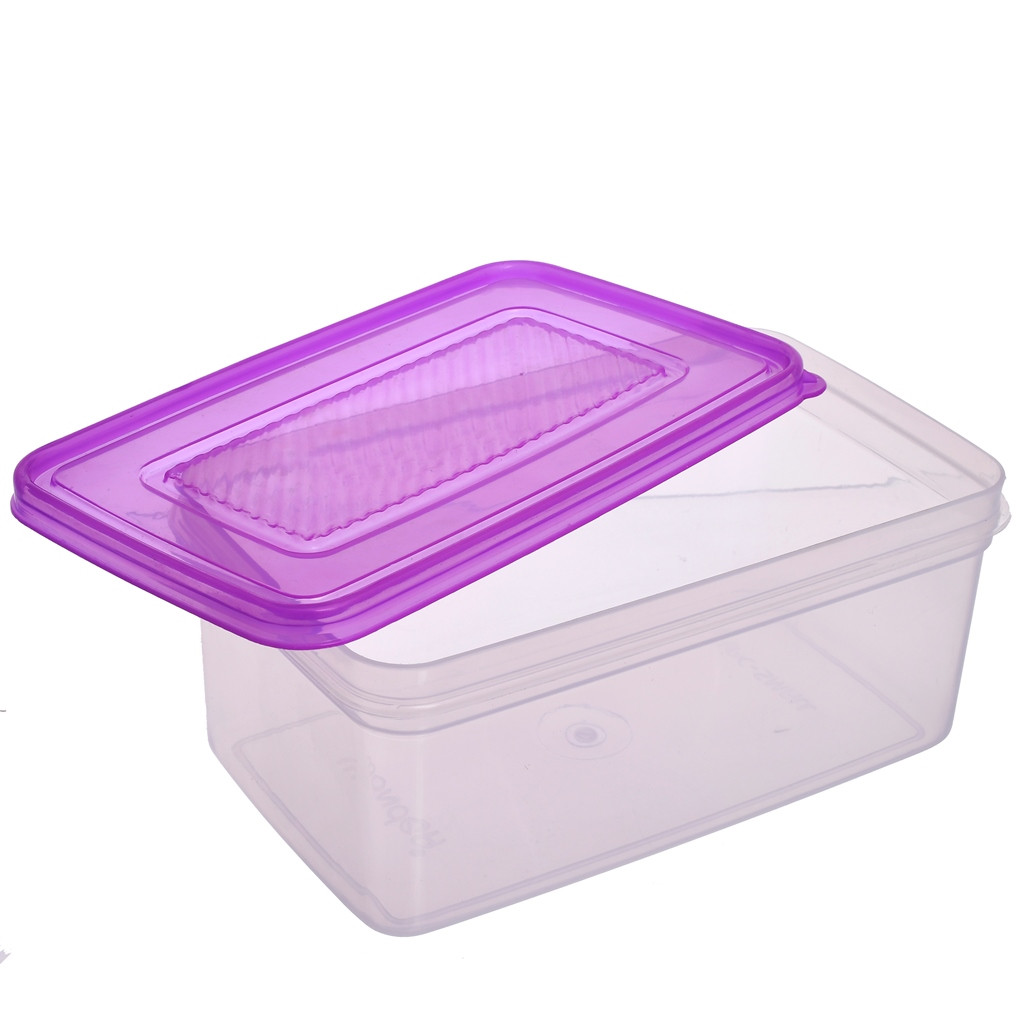 Kuber Industries Plastic Multipurpose MPC Small & Big Transparent Air Tight Food Storage Kitchen Container (Set Of 2,Purple)-KUBMART558