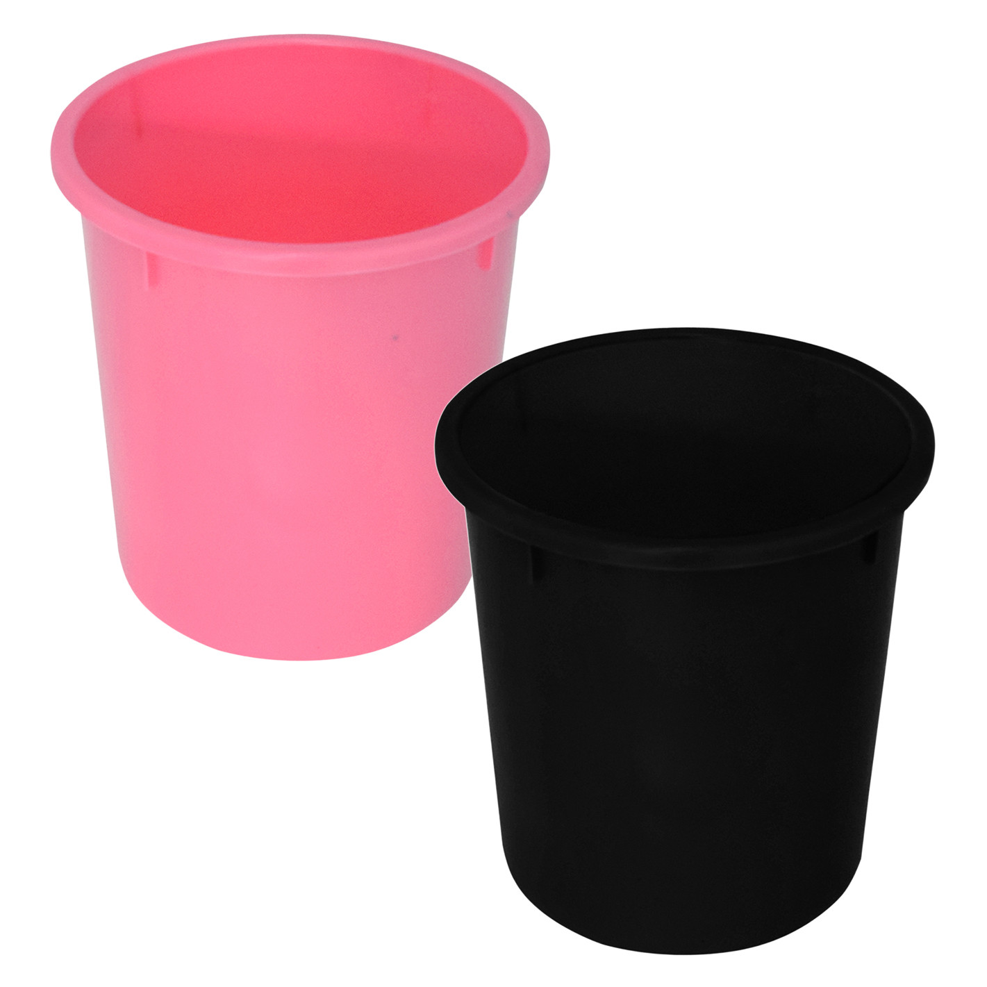 Kuber Industries Plastic Open Dustbin Garbage Bin For Home Kitchen Office 5Ltr- Black  Pink-47KM01065