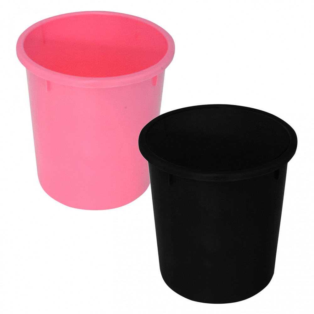 Kuber Industries Plastic Open Dustbin, Garbage Bin For Home, Kitchen, Office, 5Ltr.- (Black &amp; Pink)-47KM01065