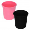 Kuber Industries Plastic Open Dustbin, Garbage Bin For Home, Kitchen, Office, 5Ltr.- (Black &amp; Pink)-47KM01065