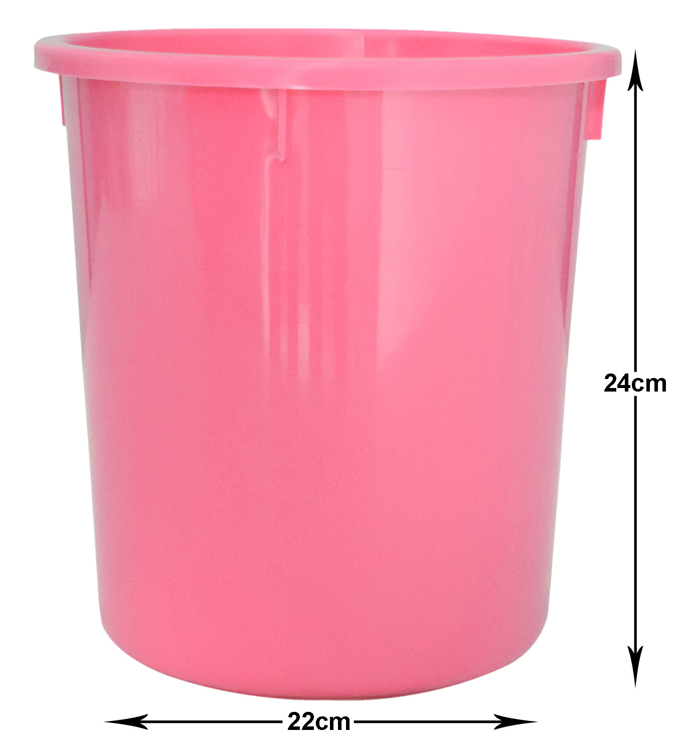 Kuber Industries Plastic Open Dustbin, Garbage Bin For Home, Kitchen, Office, 5Ltr.- (Black & Pink)-47KM01065