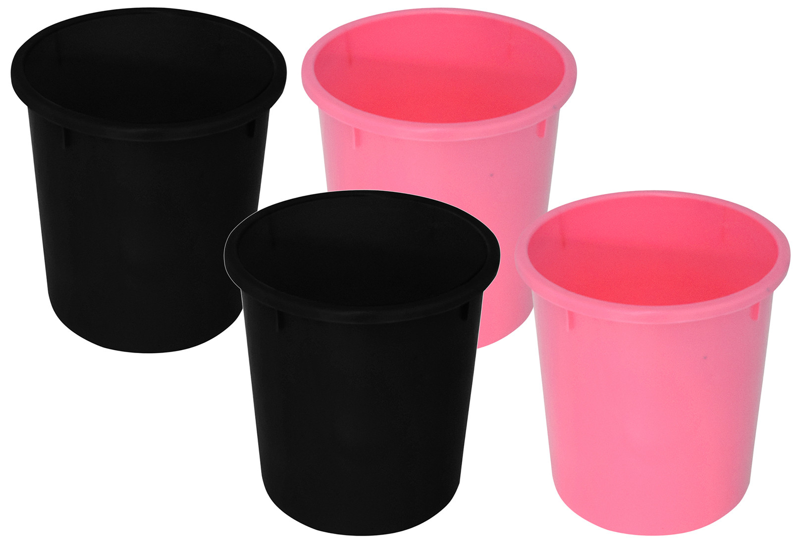 Kuber Industries Plastic Open Dustbin Garbage Bin For Home Kitchen Office 5Ltr- Black  Pink-47KM01065