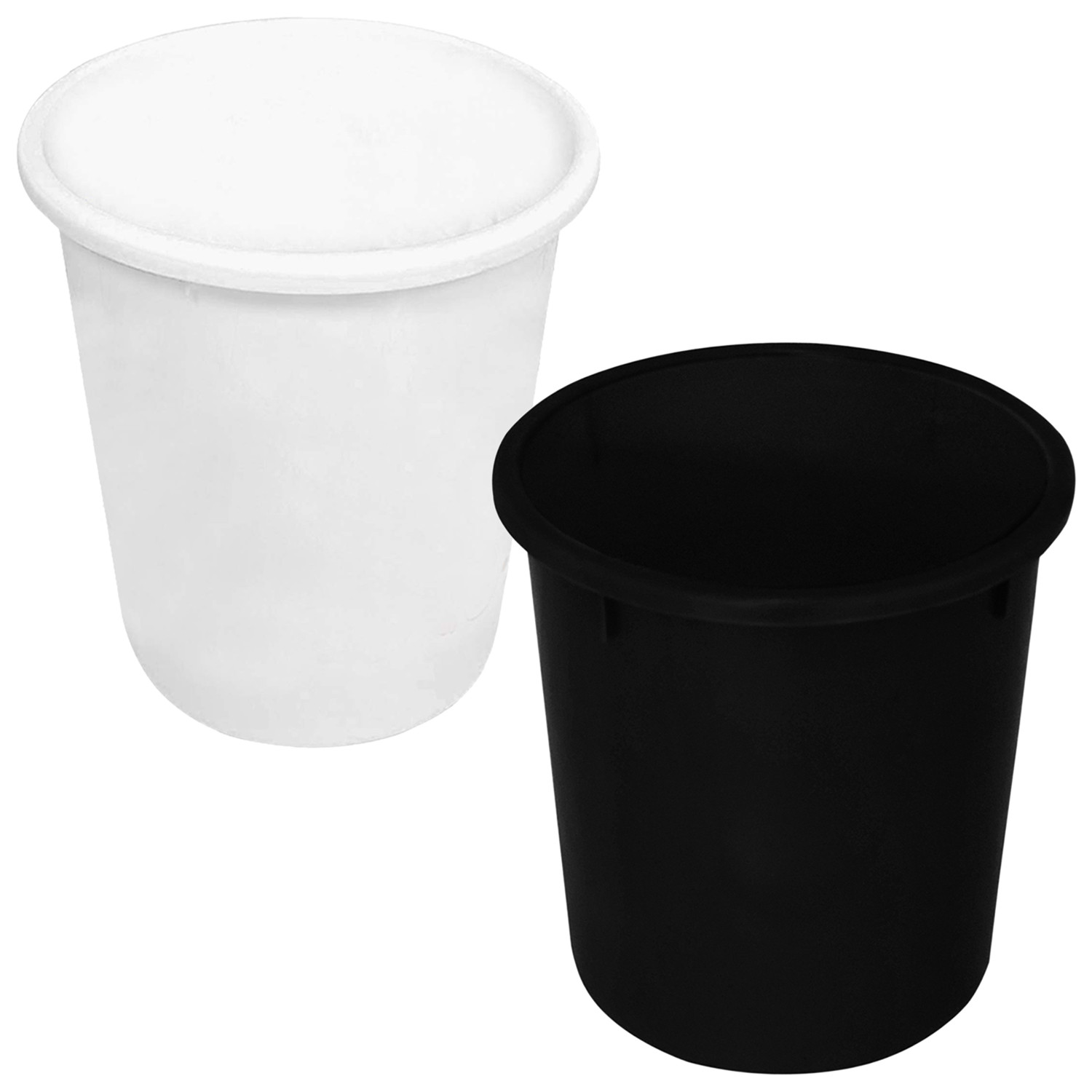 Kuber Industries Plastic Open Dustbin, Garbage Bin For Home, Kitchen, Office, 5Ltr.- (Black & White)-47KM01069