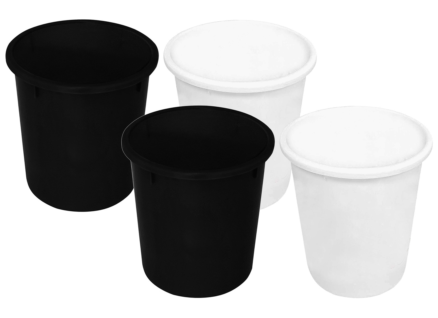 Kuber Industries Plastic Open Dustbin, Garbage Bin For Home, Kitchen, Office, 5Ltr.- (Black & White)-47KM01069