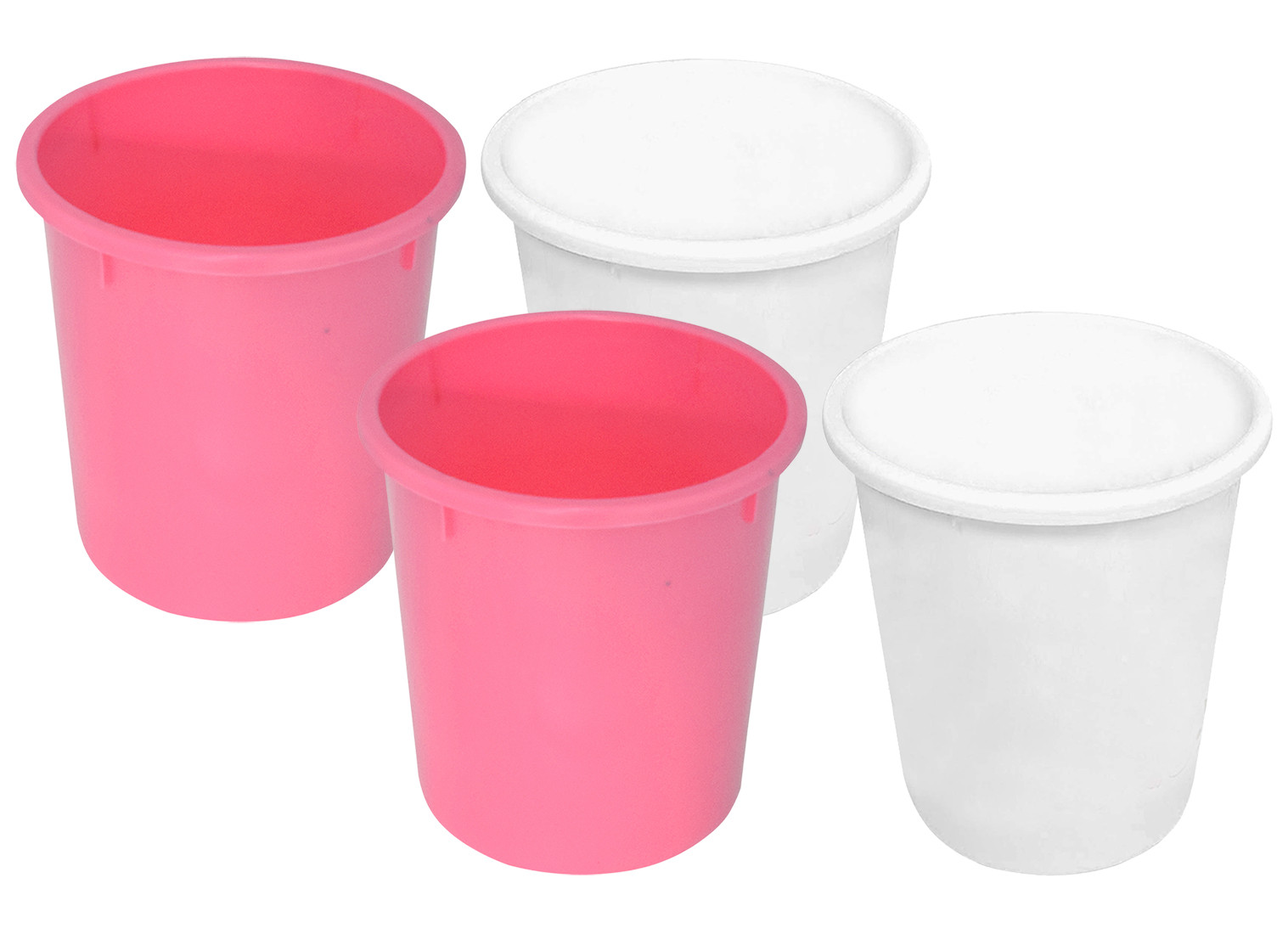 Kuber Industries Plastic Open Dustbin, Garbage Bin For Home, Kitchen, Office, 5Ltr.- (Pink & White)-47KM01073