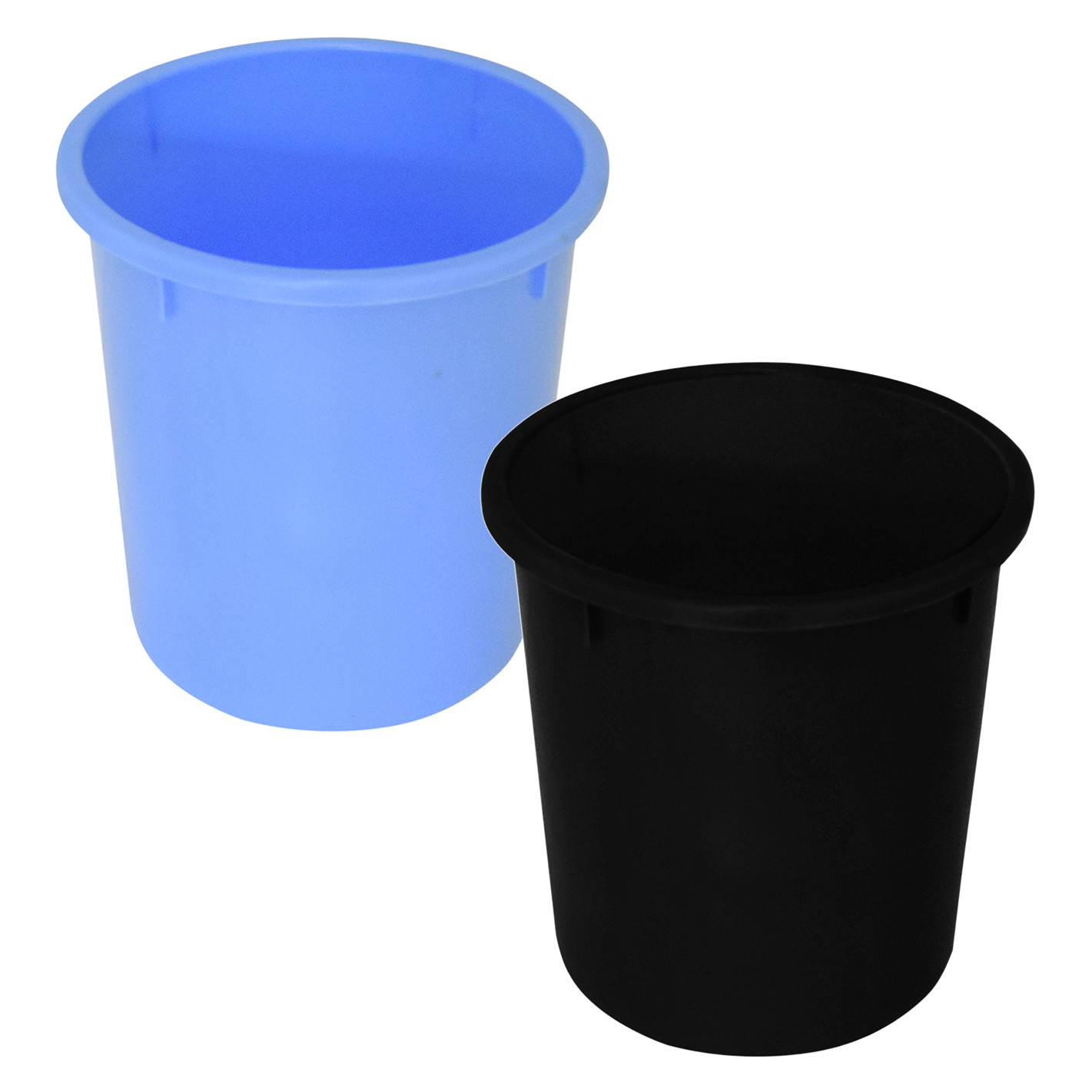 Kuber Industries Plastic Open Dustbin Garbage Bin For Home Kitchen Office 5Ltr-Black  Blue