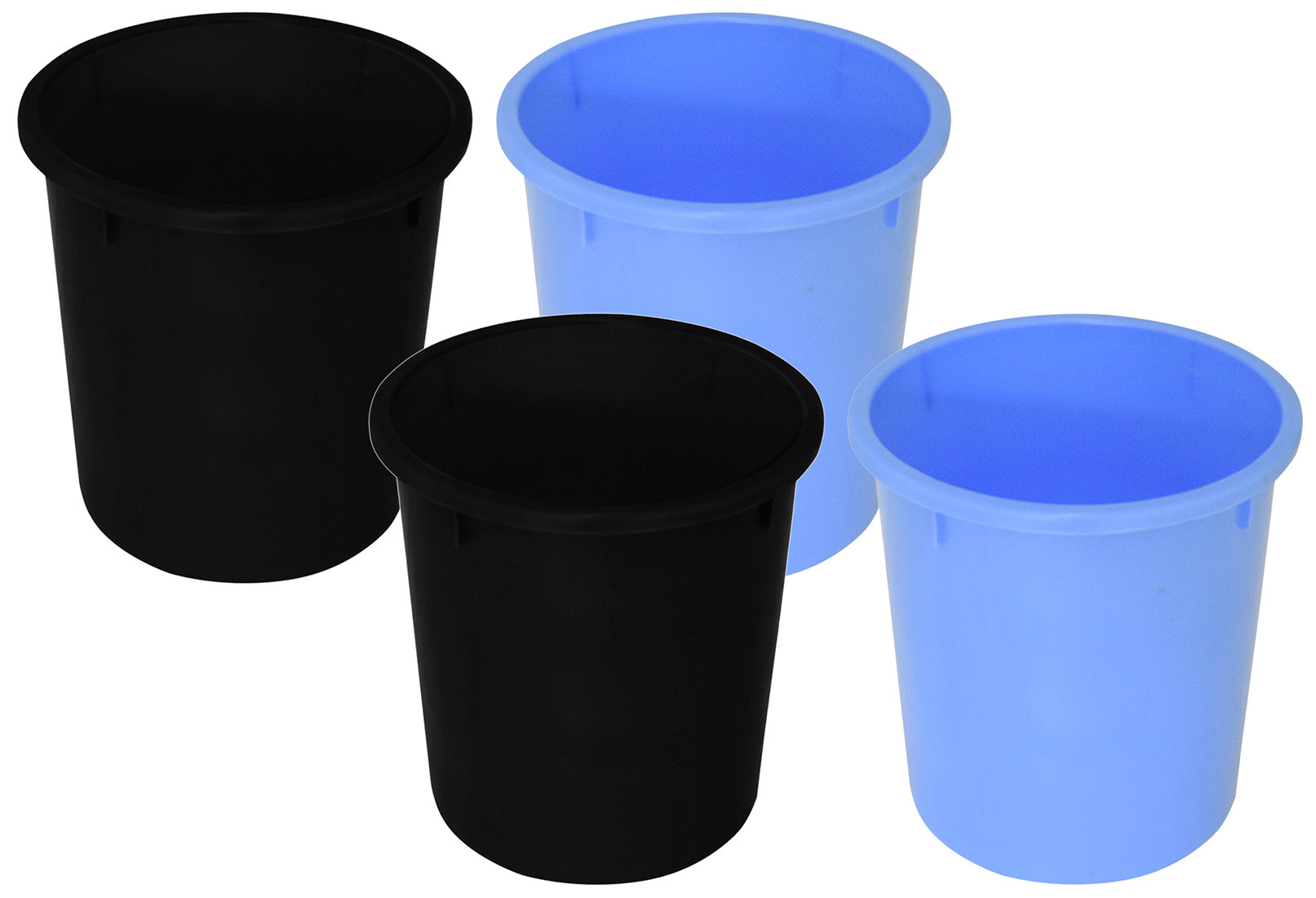 Kuber Industries Plastic Open Dustbin Garbage Bin For Home Kitchen Office 5Ltr-Black  Blue