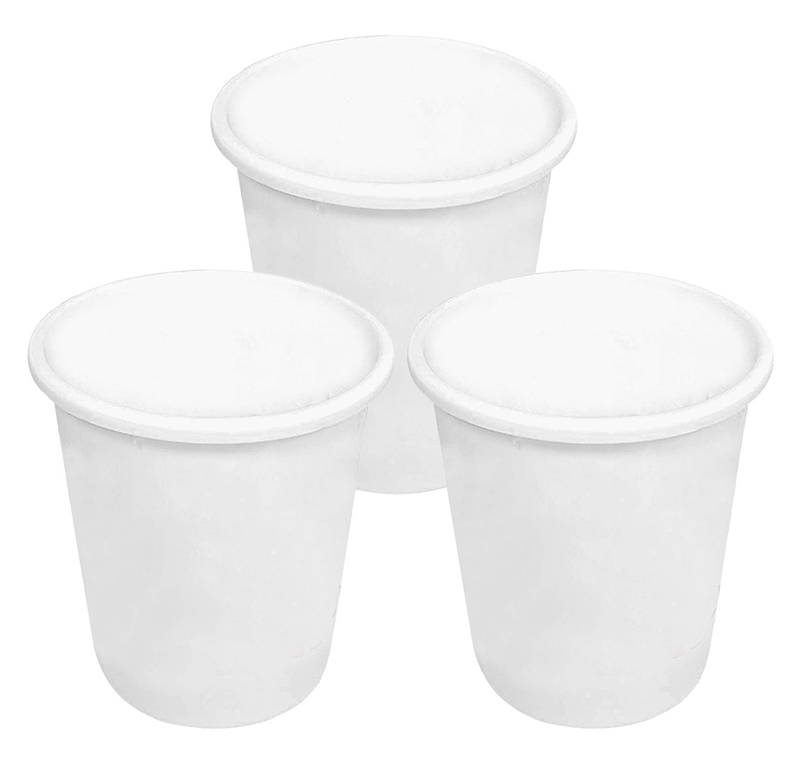 Kuber Industries Plastic Open Dustbin, Garbage Bin For Home, Kitchen, Office, 5Ltr. (White)-47KM01053