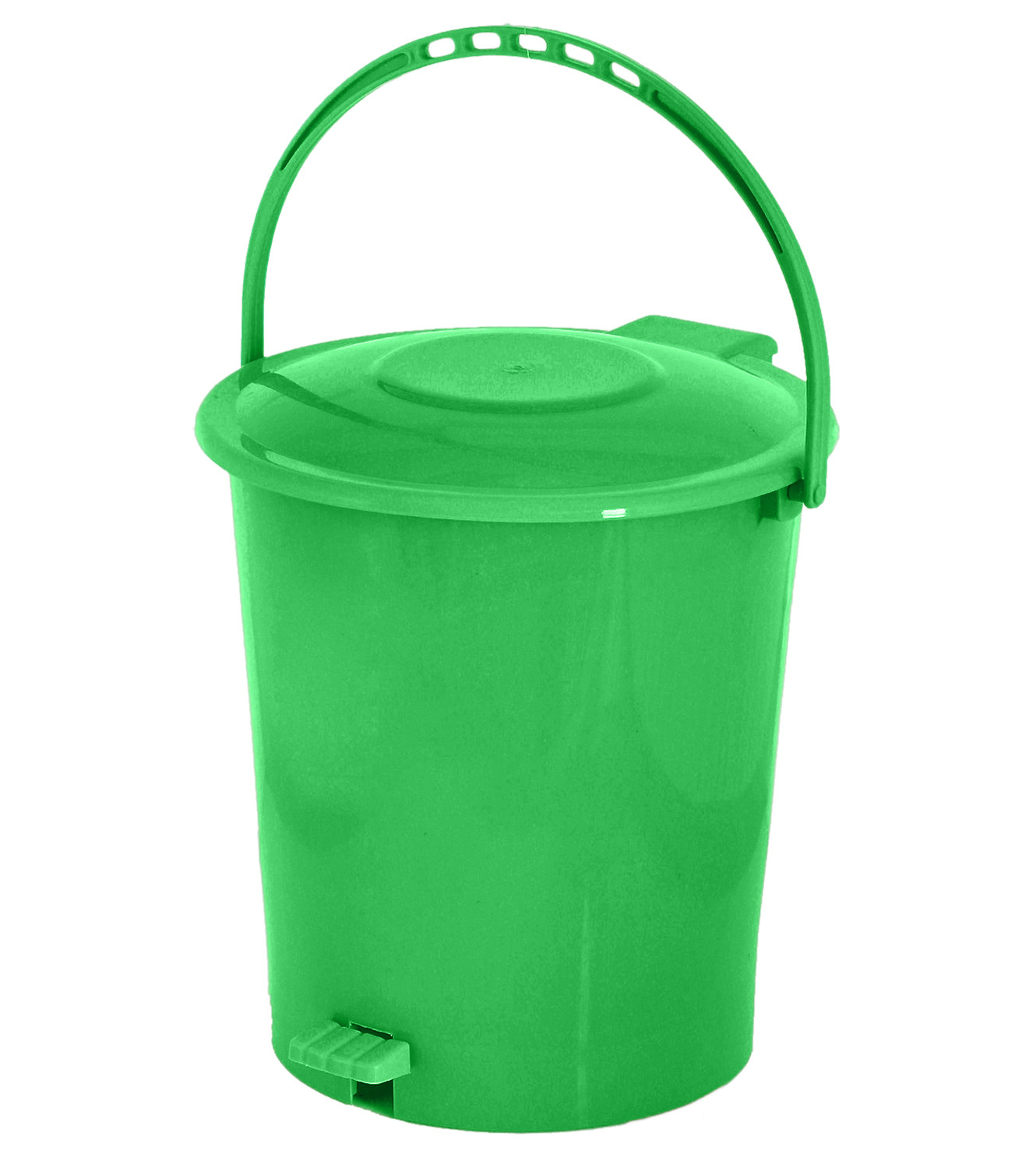 Kuber Industries Plastic Pedal Dustbin/Wastebin With Handle, 10 Liter (Green)-47KM0911