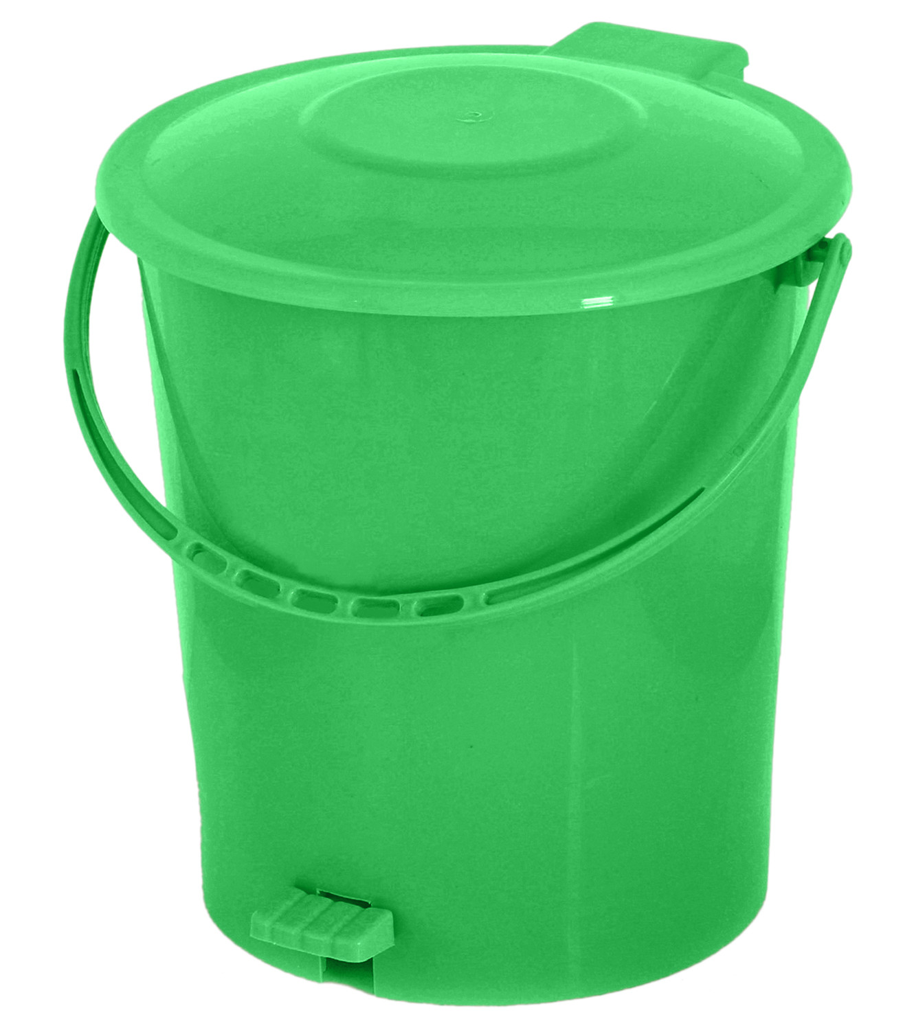 Kuber Industries Plastic Pedal Dustbin/Wastebin With Handle, 10 Liter (Green)-47KM0911