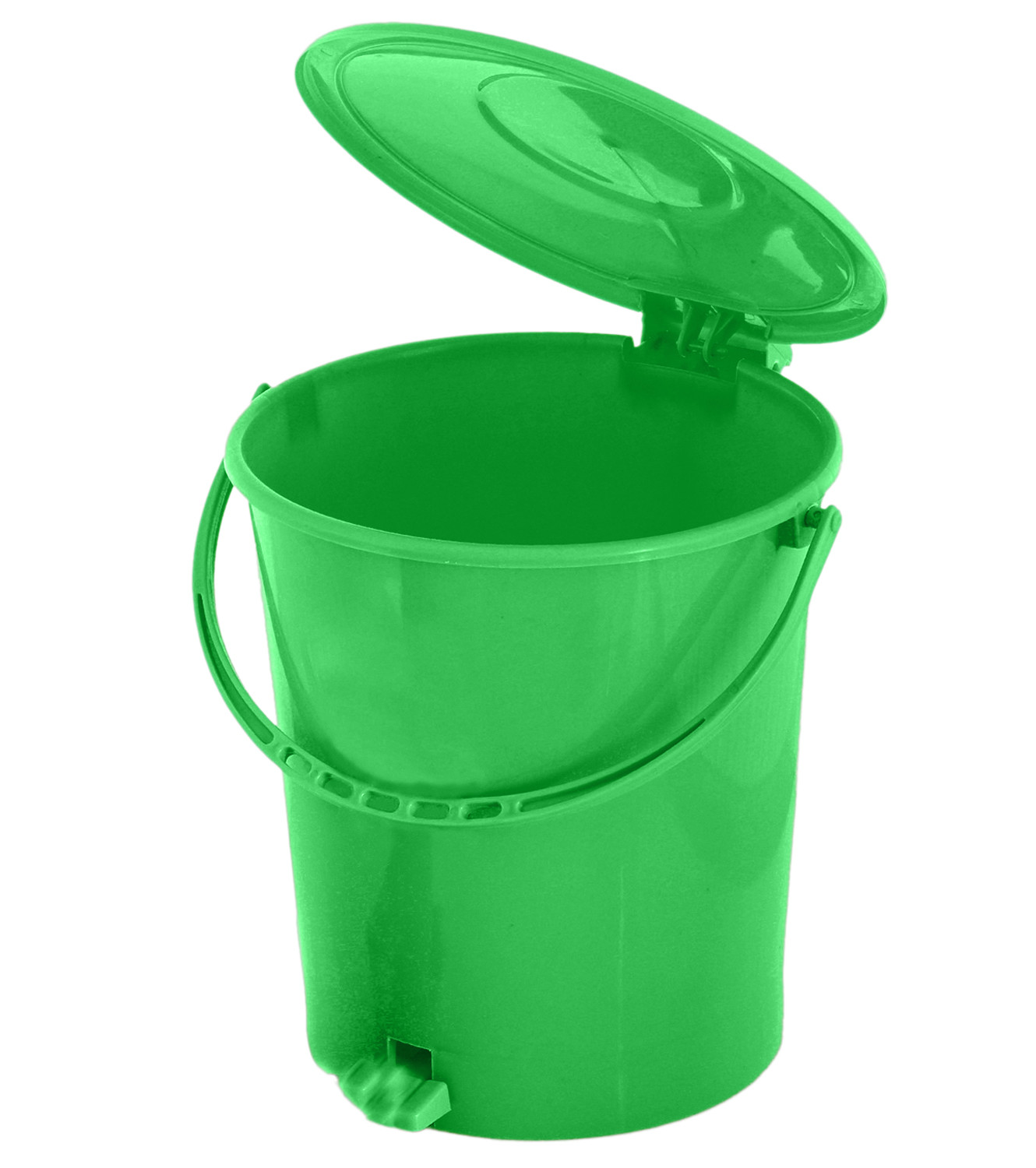 Kuber Industries Plastic Pedal Dustbin/Wastebin With Handle, 10 Liter (Green)-47KM0911