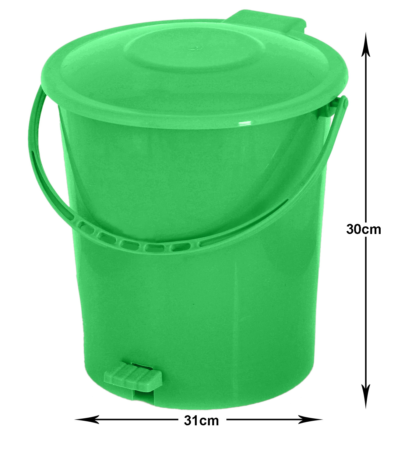 Kuber Industries Plastic Pedal Dustbin/Wastebin With Handle, 10 Liter (Green)-47KM0911