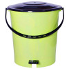 Kuber Industries Plastic Pedal Dustbin/Wastebin With Handle, 10 Liter (Green &amp; Black)-47KM0981