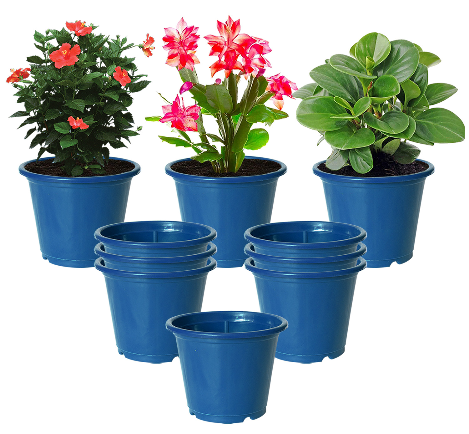 Kuber Industries Plastic Planters|Gamla|Flower Pots for Garden Nursery Home Décor,8