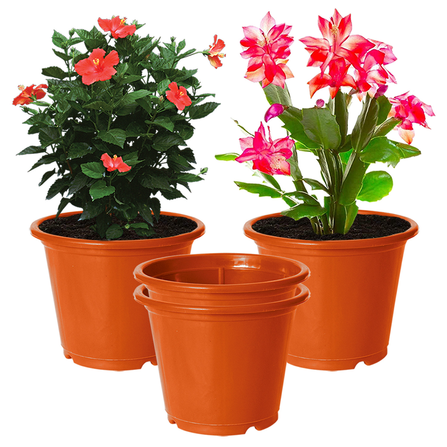 Kuber Industries Plastic Planters|Gamla|Flower Pots for Garden Nursery Home Décor,8
