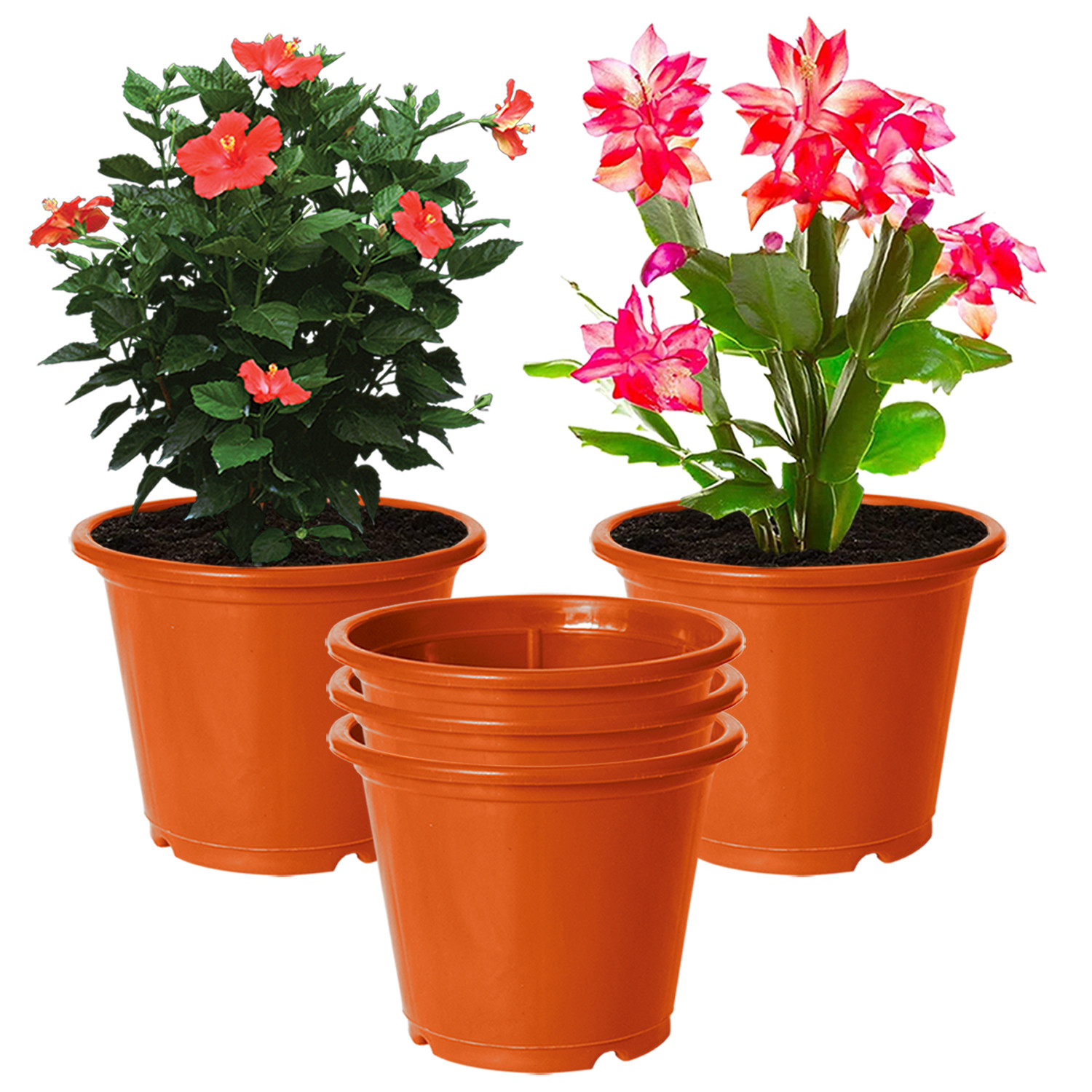 Kuber Industries Plastic Planters|Gamla|Flower Pots for Garden Nursery Home Décor,8