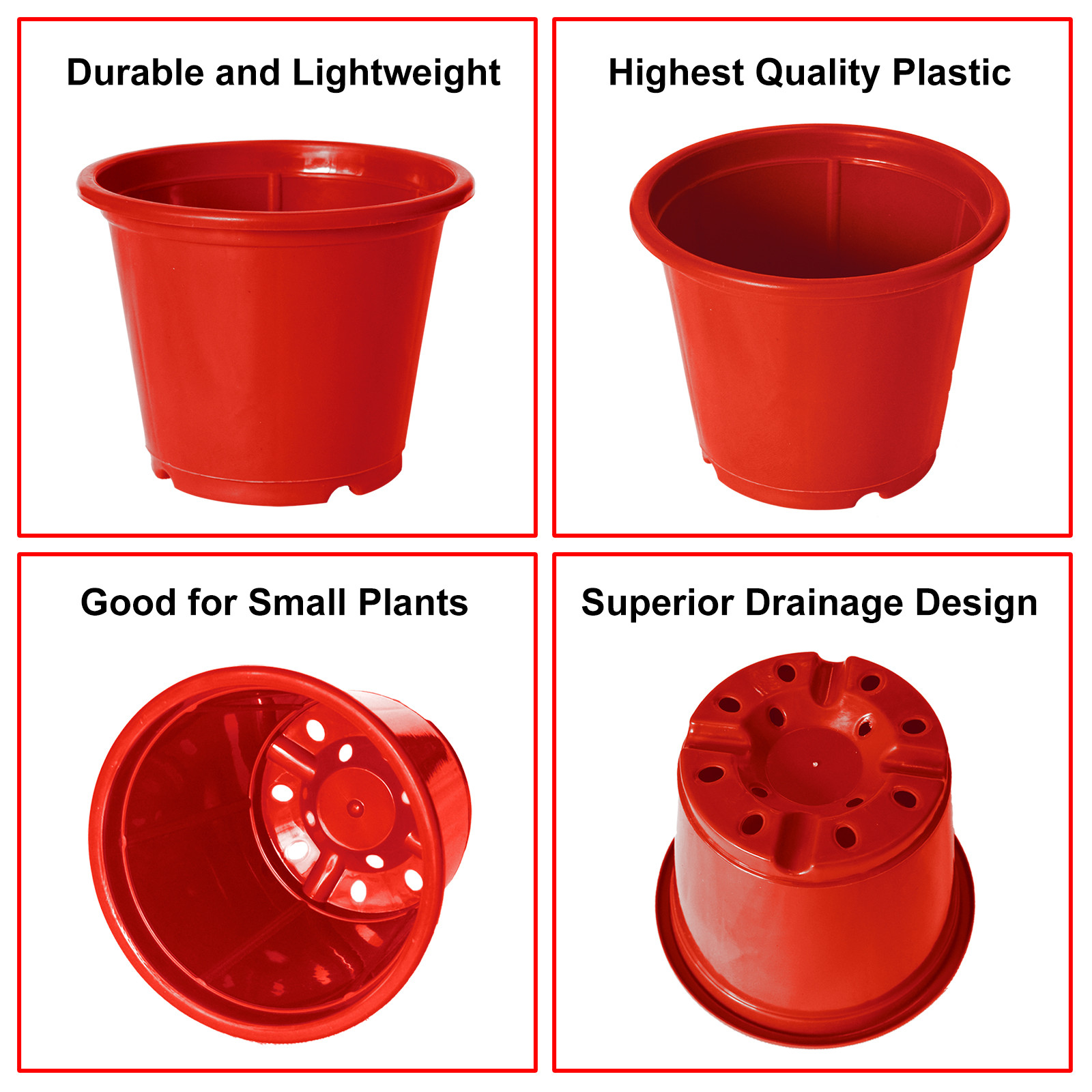 Kuber Industries Plastic Planters|Gamla|Flower Pots for Garden Nursery Home Décor,8
