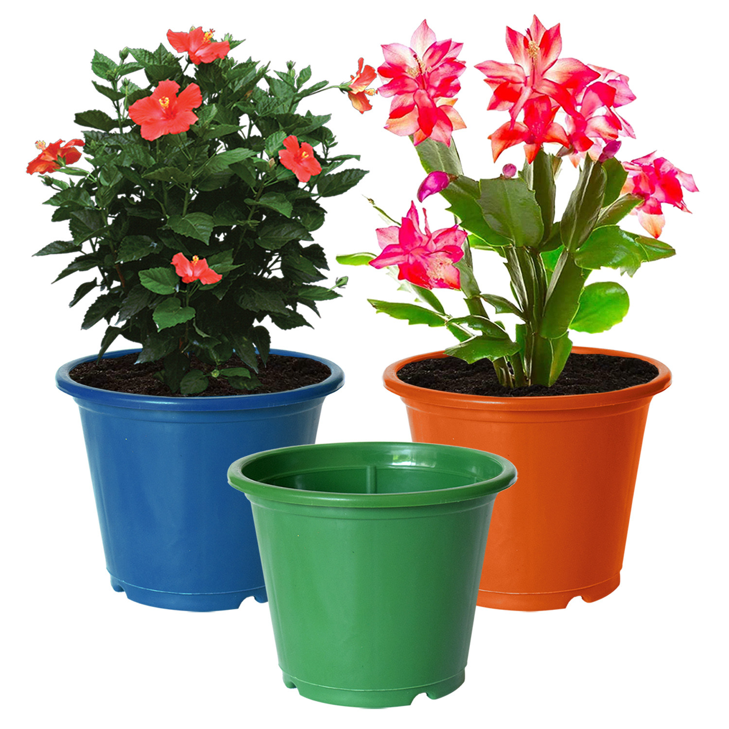Kuber Industries Plastic Planters|Gamla|Flower Pots for Garden Nursery Home Décor,8