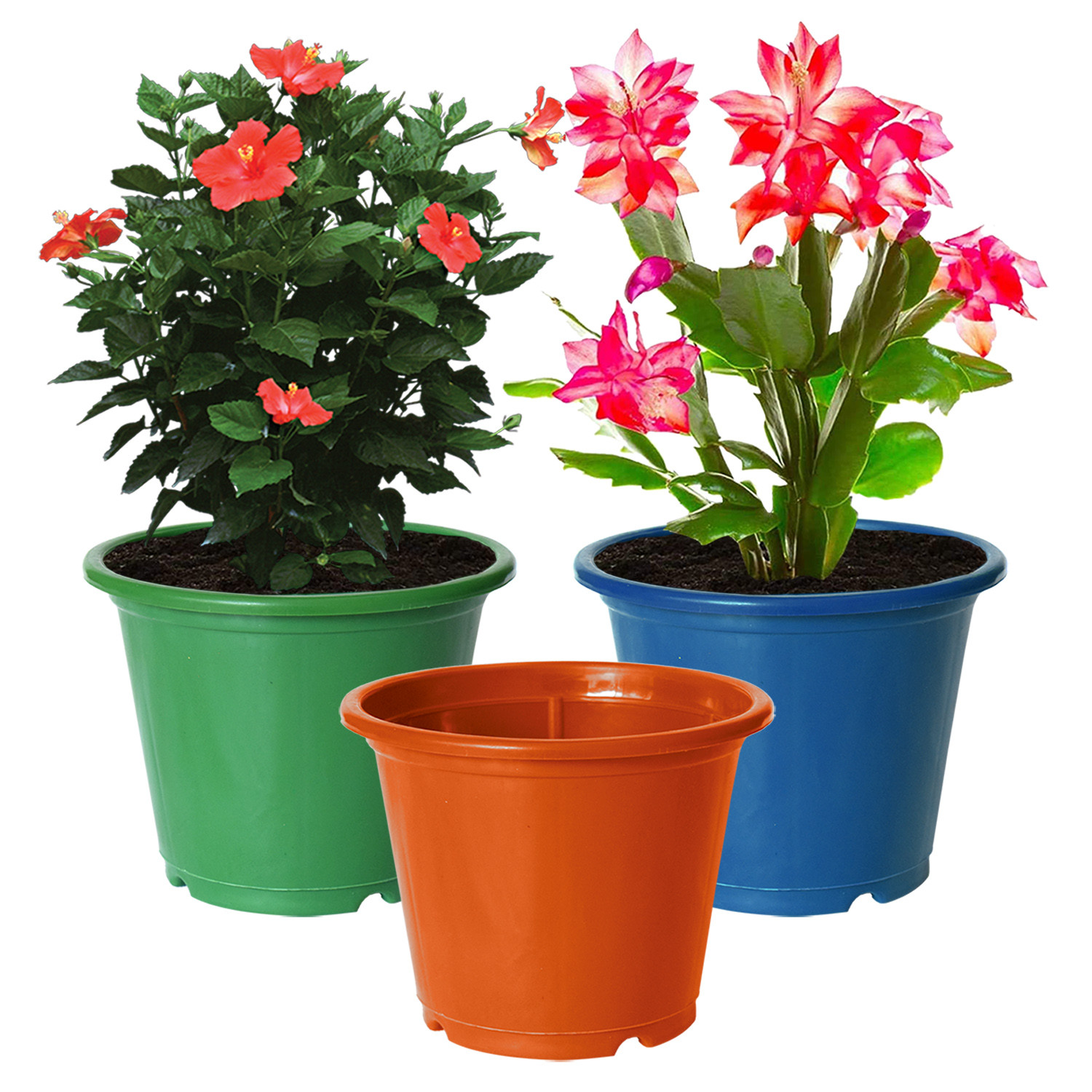 Kuber Industries Plastic Planters|Gamla|Flower Pots for Garden Nursery Home Décor,8