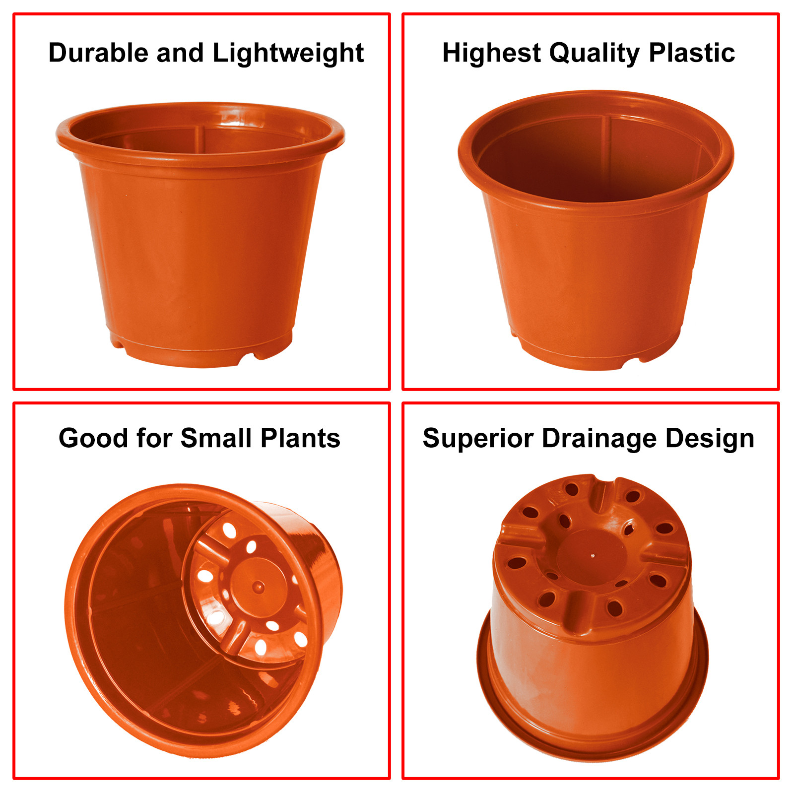 Kuber Industries Plastic Planters|Gamla|Flower Pots for Garden Nursery Home Décor,8