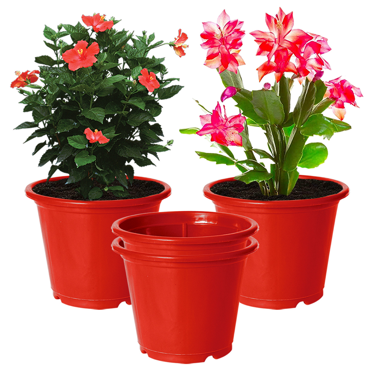 Kuber Industries Plastic Planters|Gamla|Flower Pots for Garden Nursery Home Décor,8