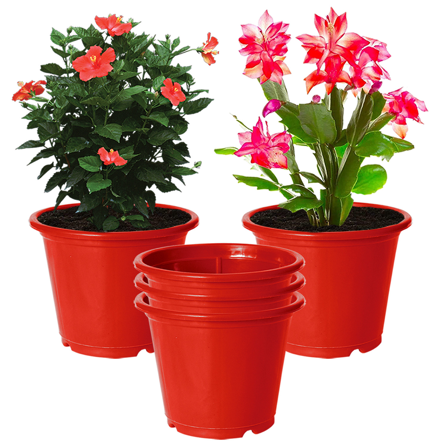 Kuber Industries Plastic Planters|Gamla|Flower Pots for Garden Nursery Home Décor,8