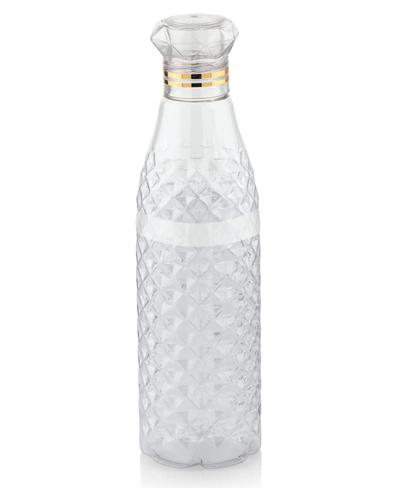 Kuber Industries Plastic Ragular Crystal Design Water Bottle For Home & Traveling, 1Ltr.(Transparent) 54KM4305