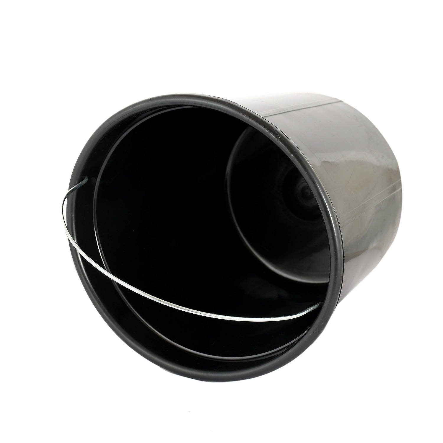 Kuber Industries Plastic Removable Inner Dustbin Bucket,Paint, Recycle Bin Basket Small Bucket,10 Liters (Black) -CTKTC38721