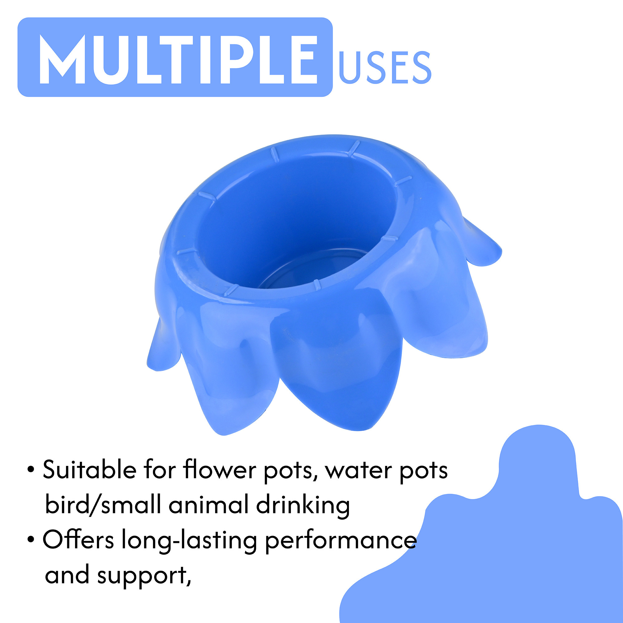 Kuber Industries Plastic Royal Matka Stand for Water Pot  Water Pot Stand for Kitchen  Outdoor Pot for Plants  Flower Pot for Garden  Balcony  Dog Feeding Bowl for Pets  Blue