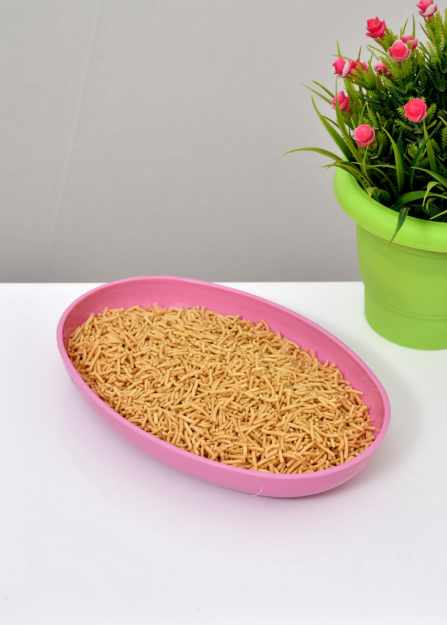 Kuber Industries Plastic Small Oval Design Bowl for Serving Snacks,Salad,Food (Multi)