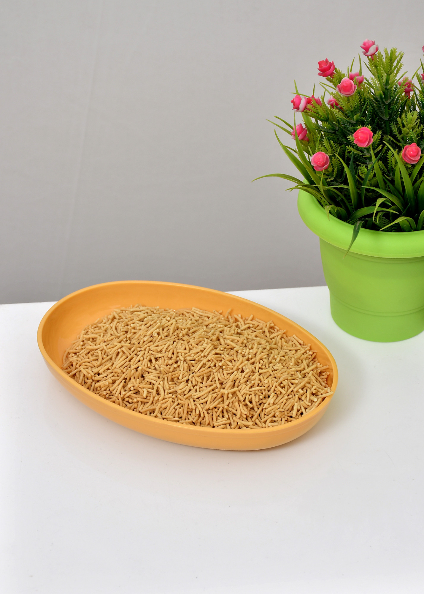 Kuber Industries Plastic Small Oval Design Bowl for Serving Snacks,Salad,Food (Multi)