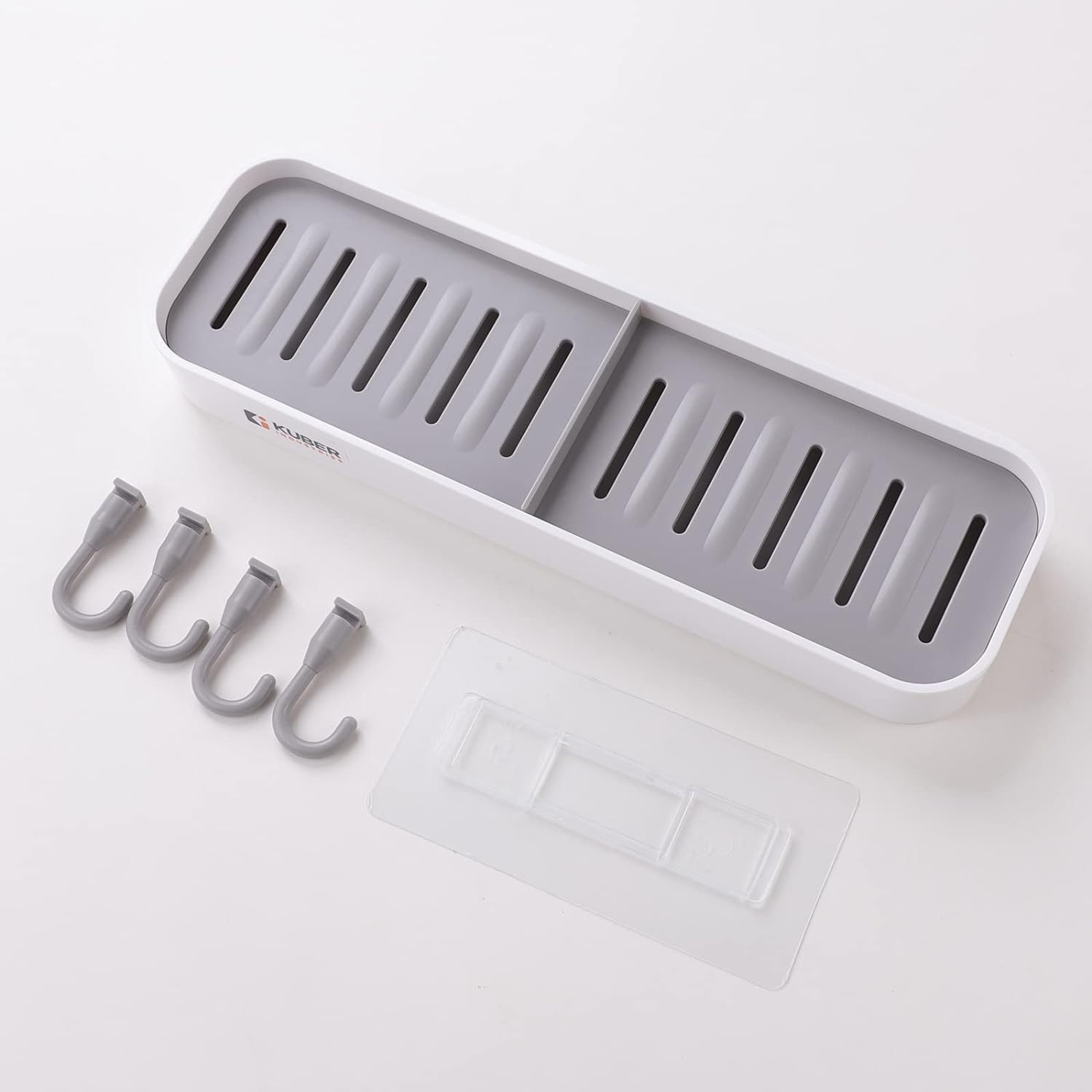 Kuber Industries Plastic Soap Dish with hooks|1322|White