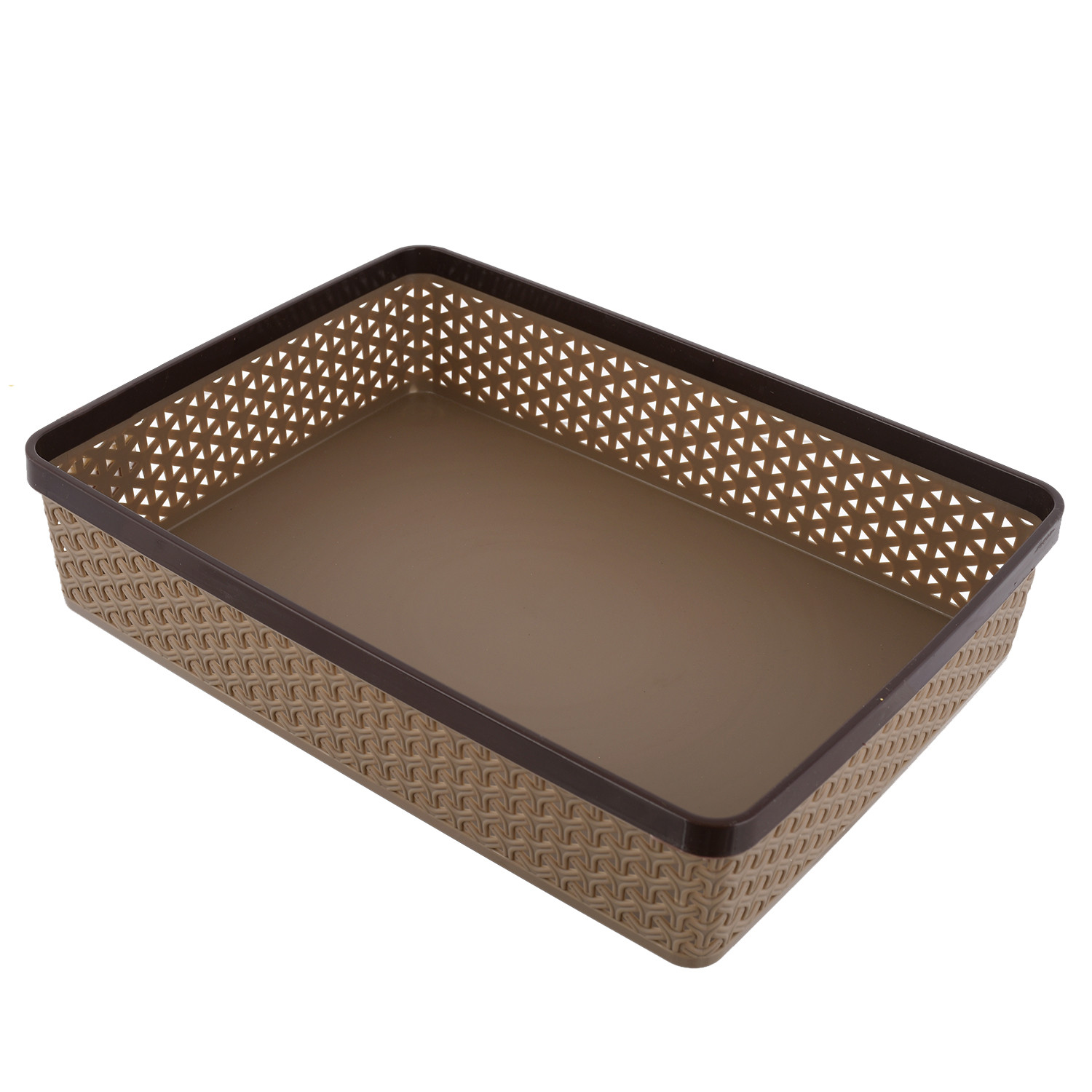 Kuber Industries Plastic Solitaire Stationary Office Tray, File Tray, Document Tray, Paper Tray A4 Documents/Papers/Letters/folders Holder Desk Organizer (Coffee)