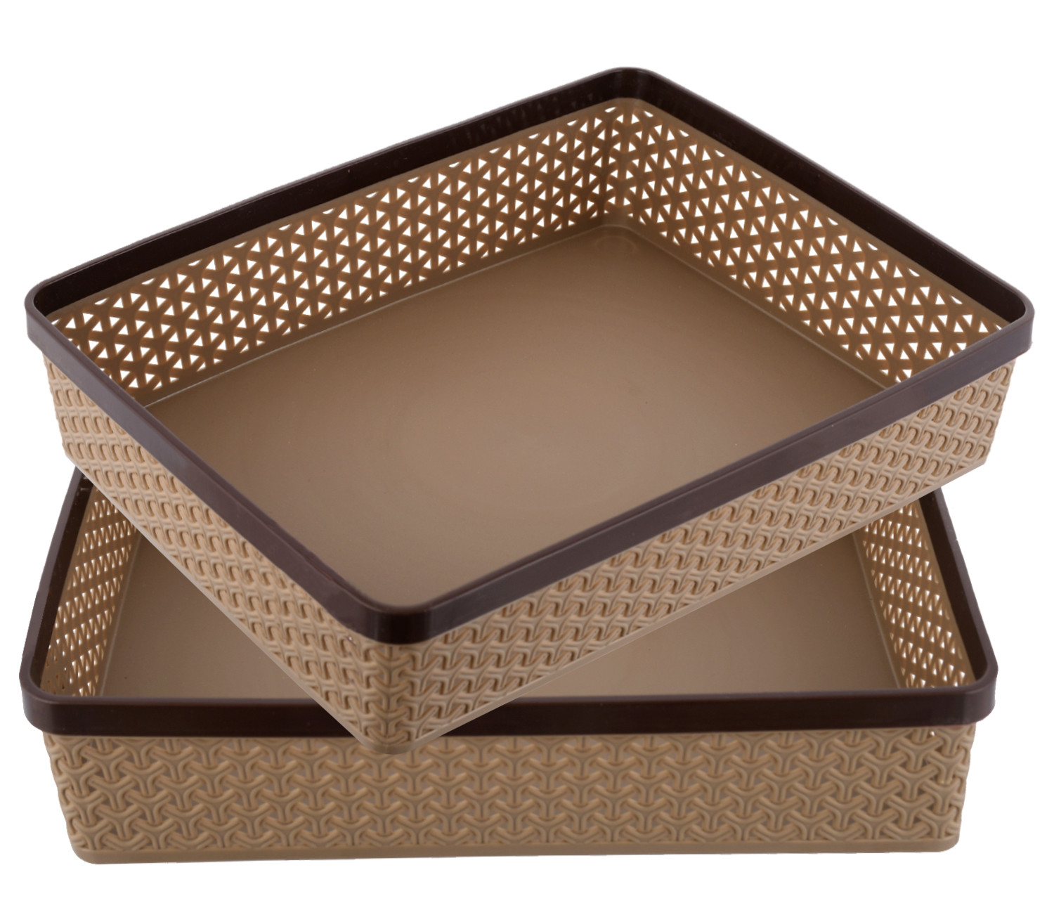 Kuber Industries Plastic Solitaire Stationary Office Tray, File Tray, Document Tray, Paper Tray A4 Documents/Papers/Letters/folders Holder Desk Organizer (Coffee)
