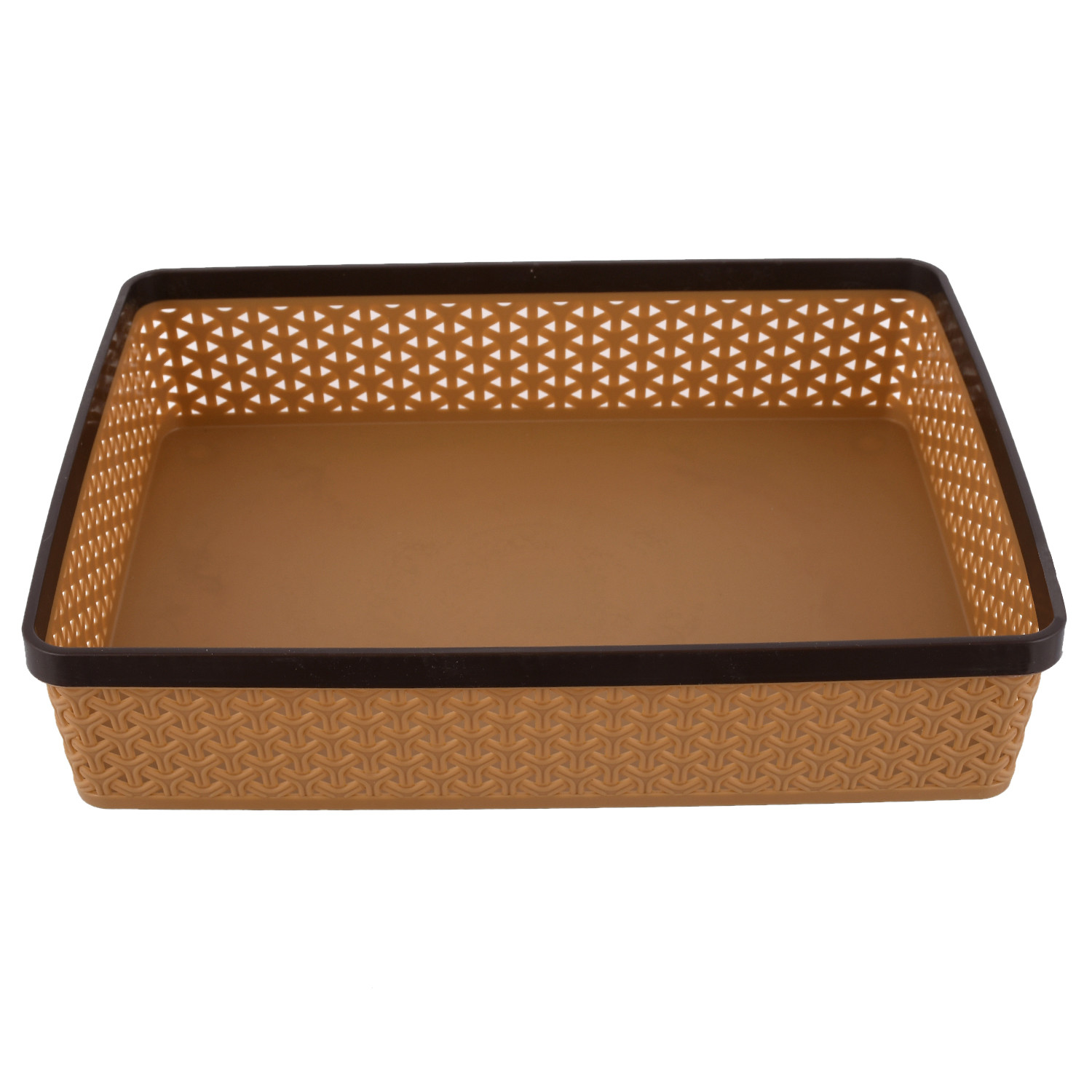 Kuber Industries Plastic Solitaire Stationary Office Tray, File Tray, Document Tray, Paper Tray A4 Documents/Papers/Letters/folders Holder Desk Organizer (Brown)