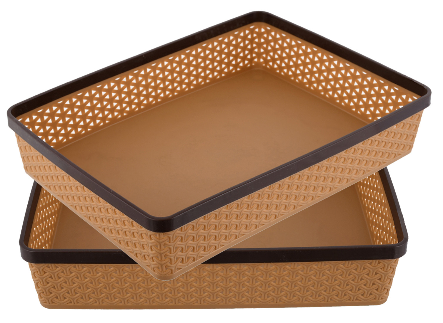 Kuber Industries Plastic Solitaire Stationary Office Tray, File Tray, Document Tray, Paper Tray A4 Documents/Papers/Letters/folders Holder Desk Organizer (Brown)