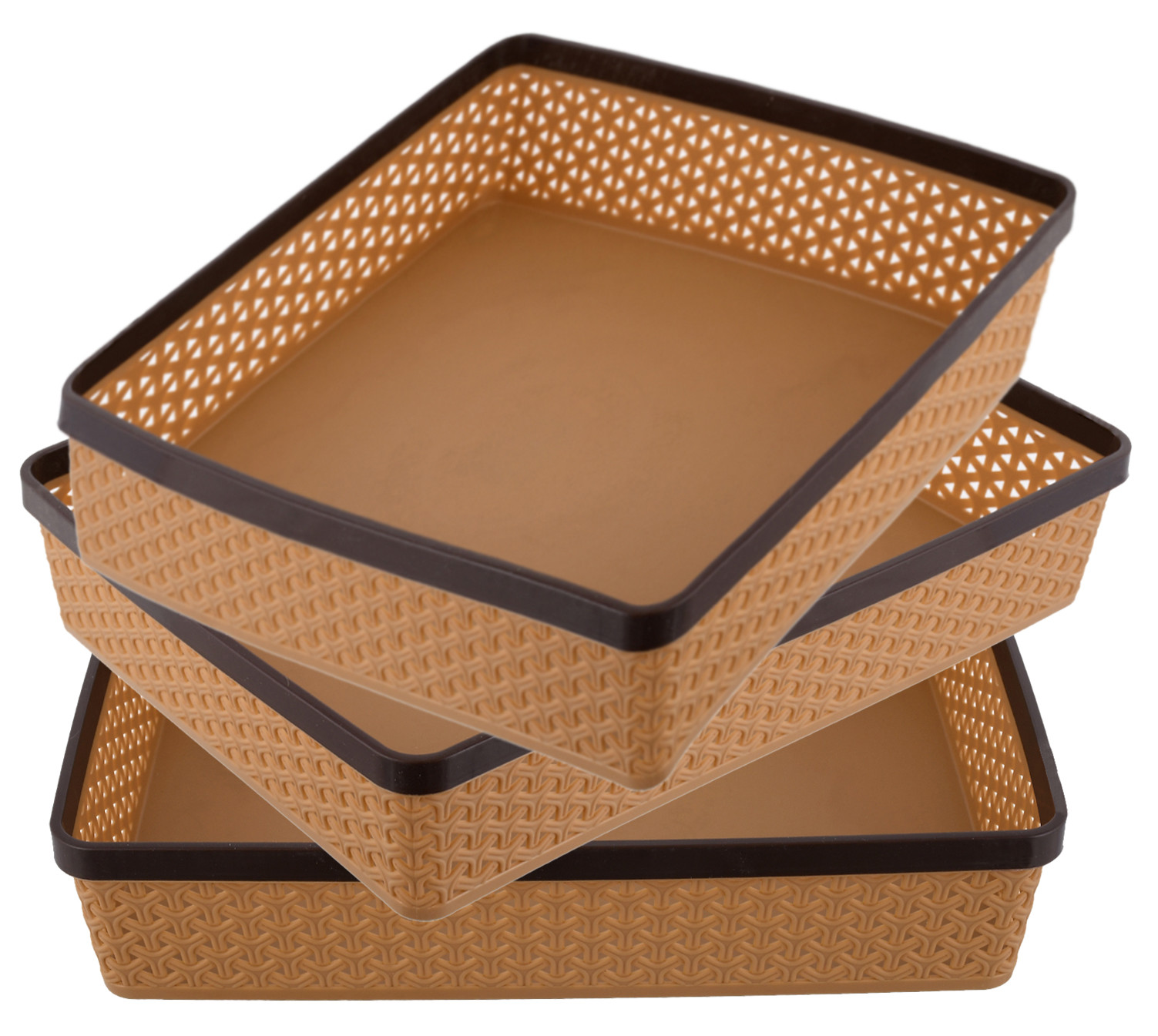 Kuber Industries Plastic Solitaire Stationary Office Tray, File Tray, Document Tray, Paper Tray A4 Documents/Papers/Letters/folders Holder Desk Organizer (Brown)