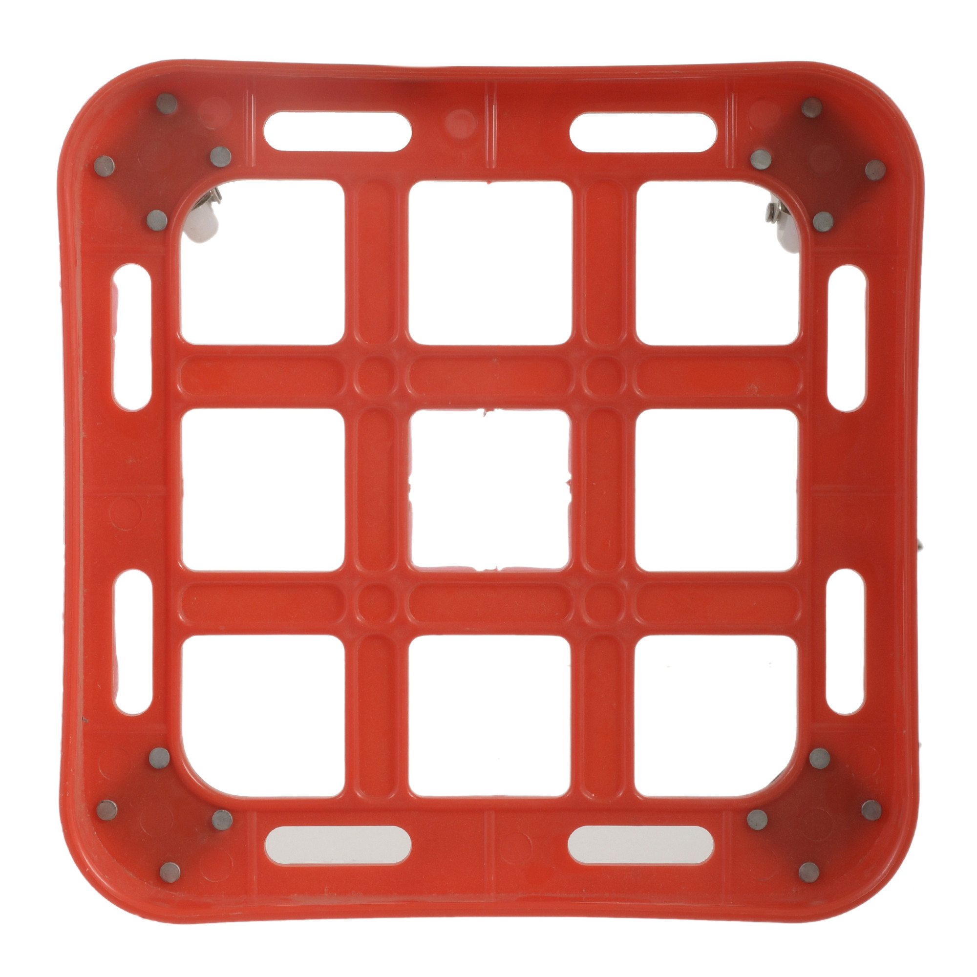 Kuber industries Plastic Square Cylinder Trolley Stand with Wheels (Red)