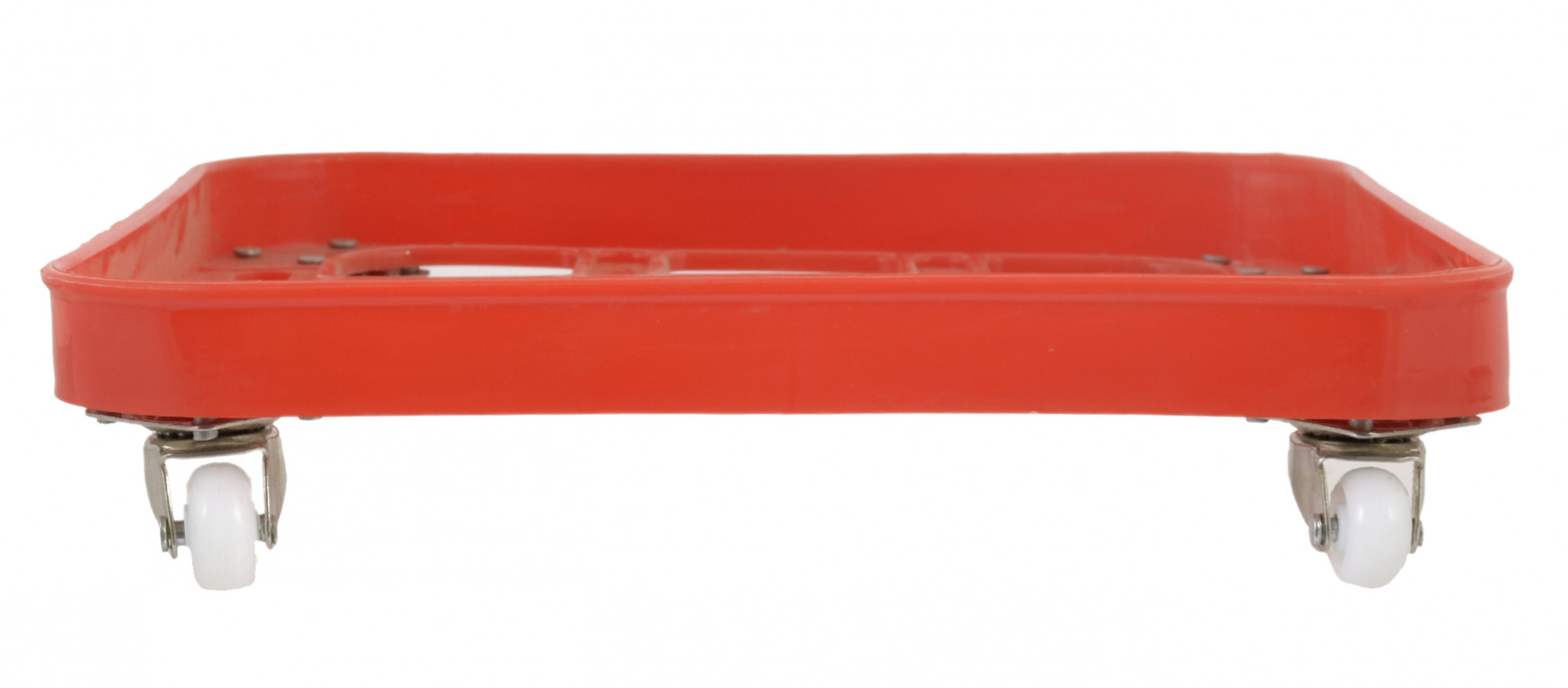 Kuber industries Plastic Square Cylinder Trolley Stand with Wheels (Red)
