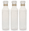 Kuber Industries Plastic Squere Shape Crystal Design Water Bottle For Home &amp; Traveling, 1Ltr. (Transparent) 54KM4303