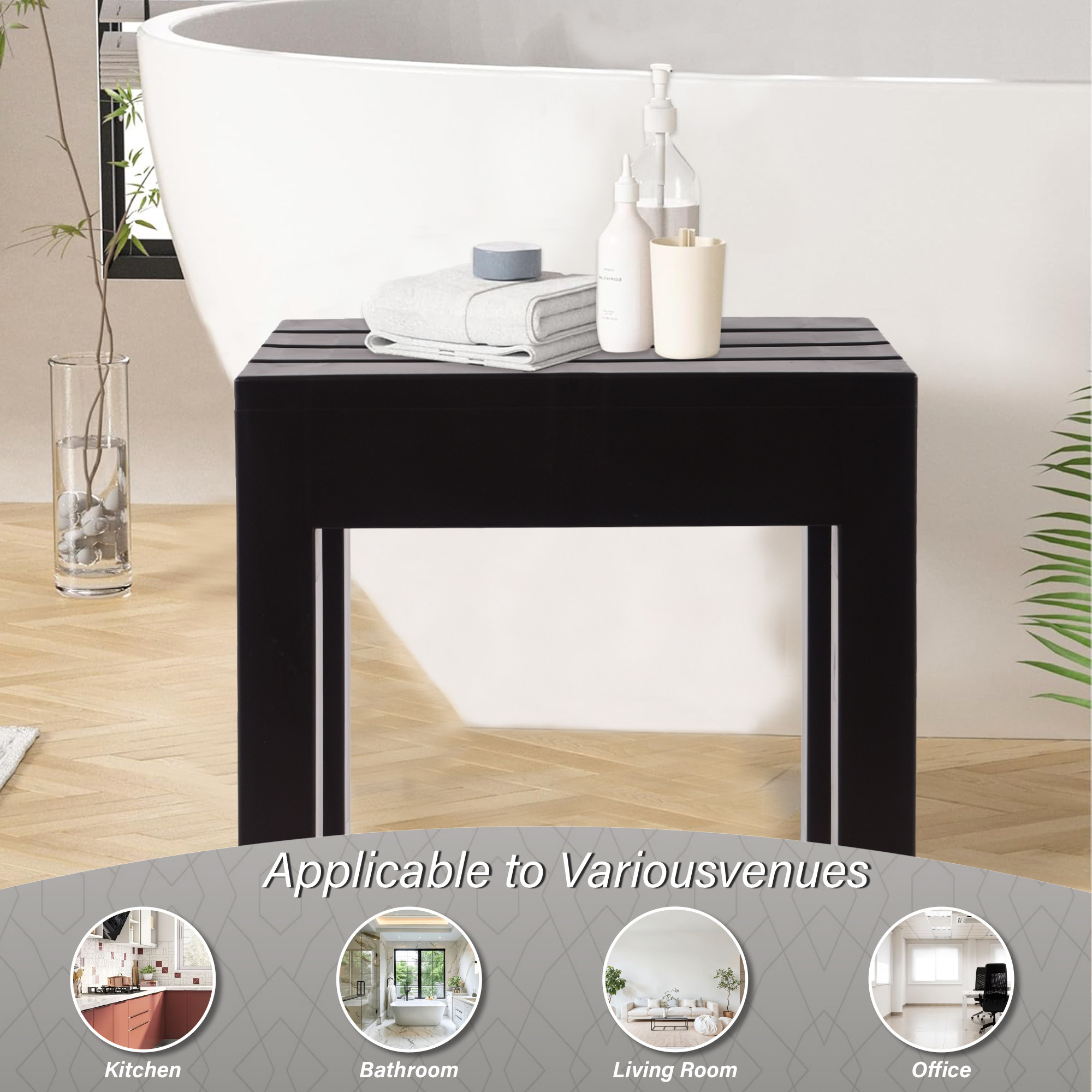 Kuber Industries Plastic Stool for Home Use  Anti Slip Bath Stools for Bathroom  Adults Stool for Kitchen Use  Under Desk Portable Step Stool for Home and Office  Small Flower Pot Stand  Coffee