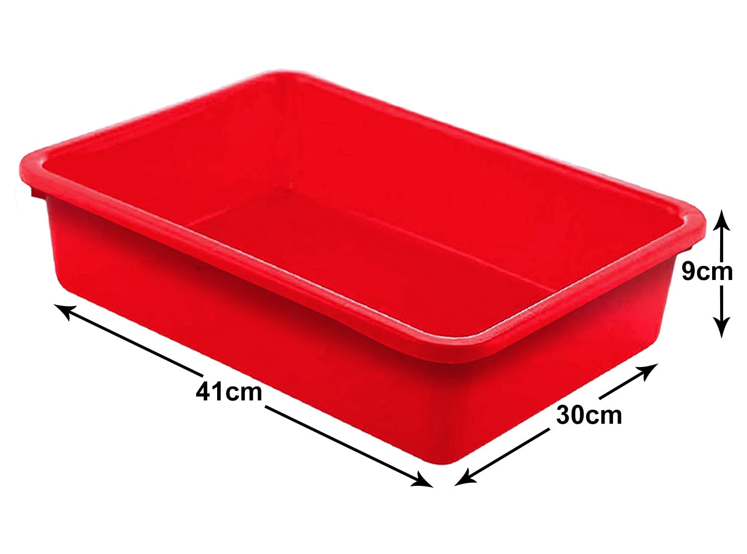 Kuber Industries Plastic Storage Large Tray Organizer Stackable Tray for Projects Painting Beads Organizing Supply Red