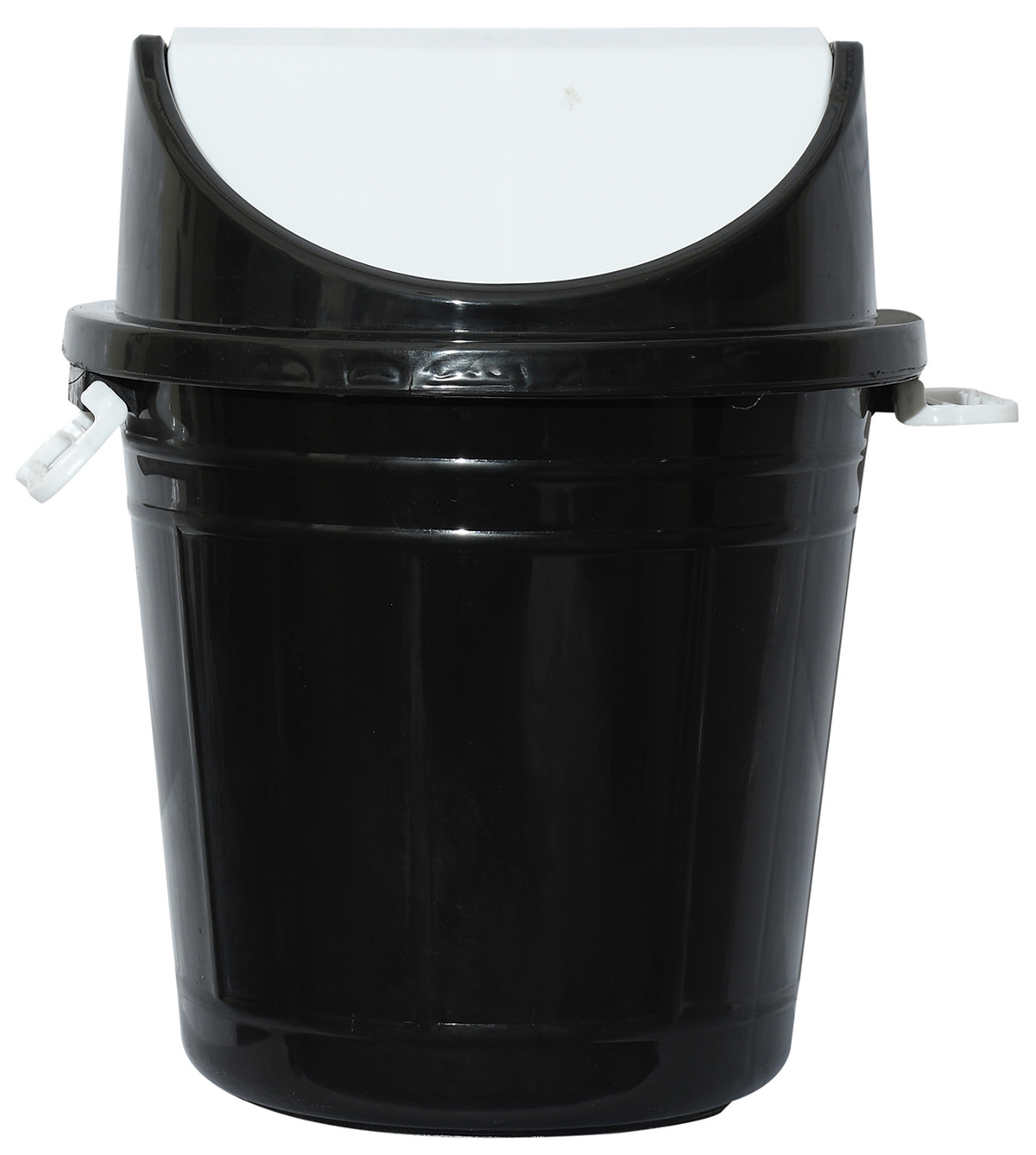Kuber Industries Plastic Swing Lid Garbage Waste Dustbin for Home, Office, Factory, 30 Liters, Large Size (Black) -CTKTC38703